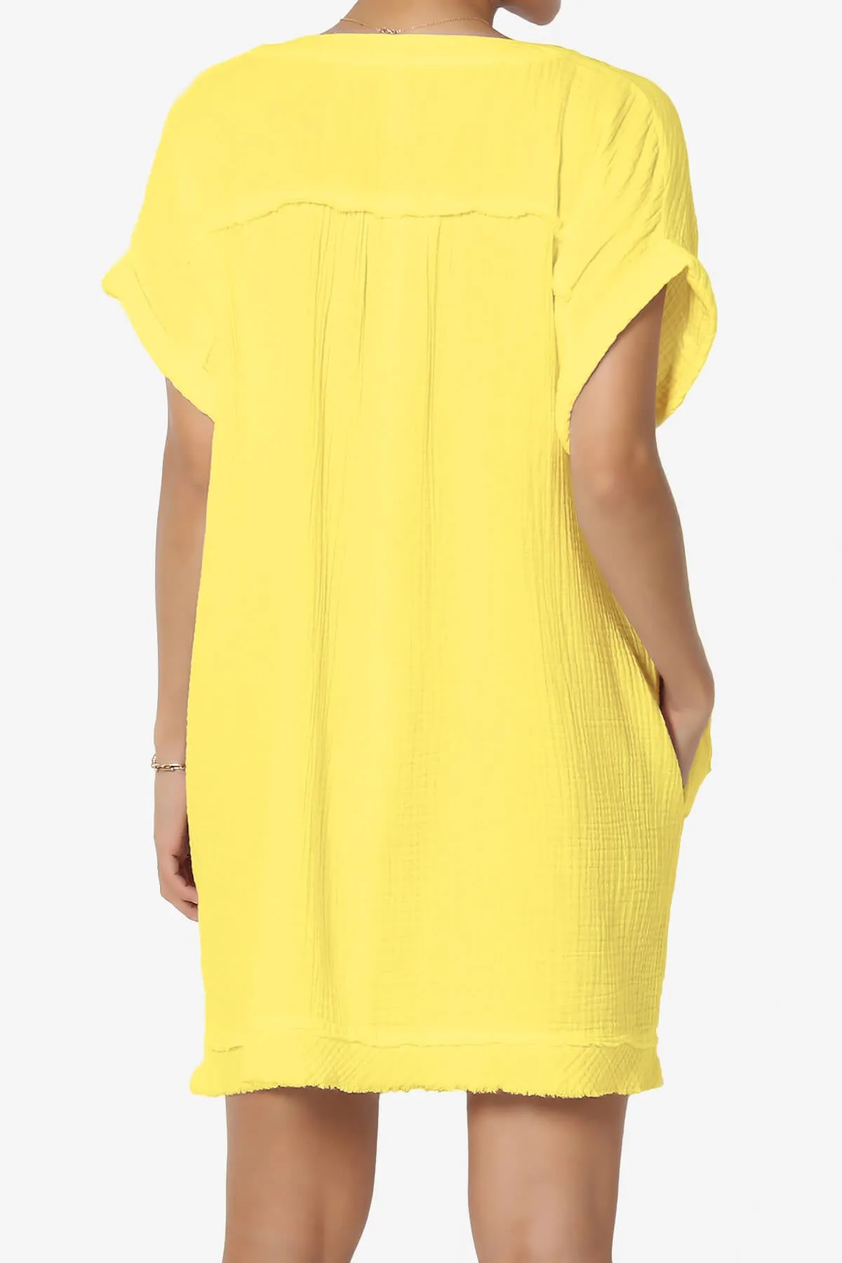 Milly Gauze V-Neck Babydoll Shift Mini Dress PLUS