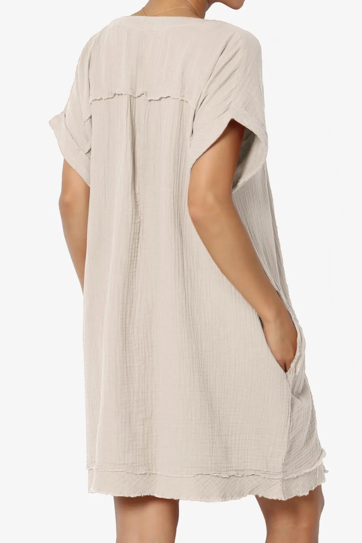 Milly Gauze V-Neck Babydoll Shift Mini Dress PLUS