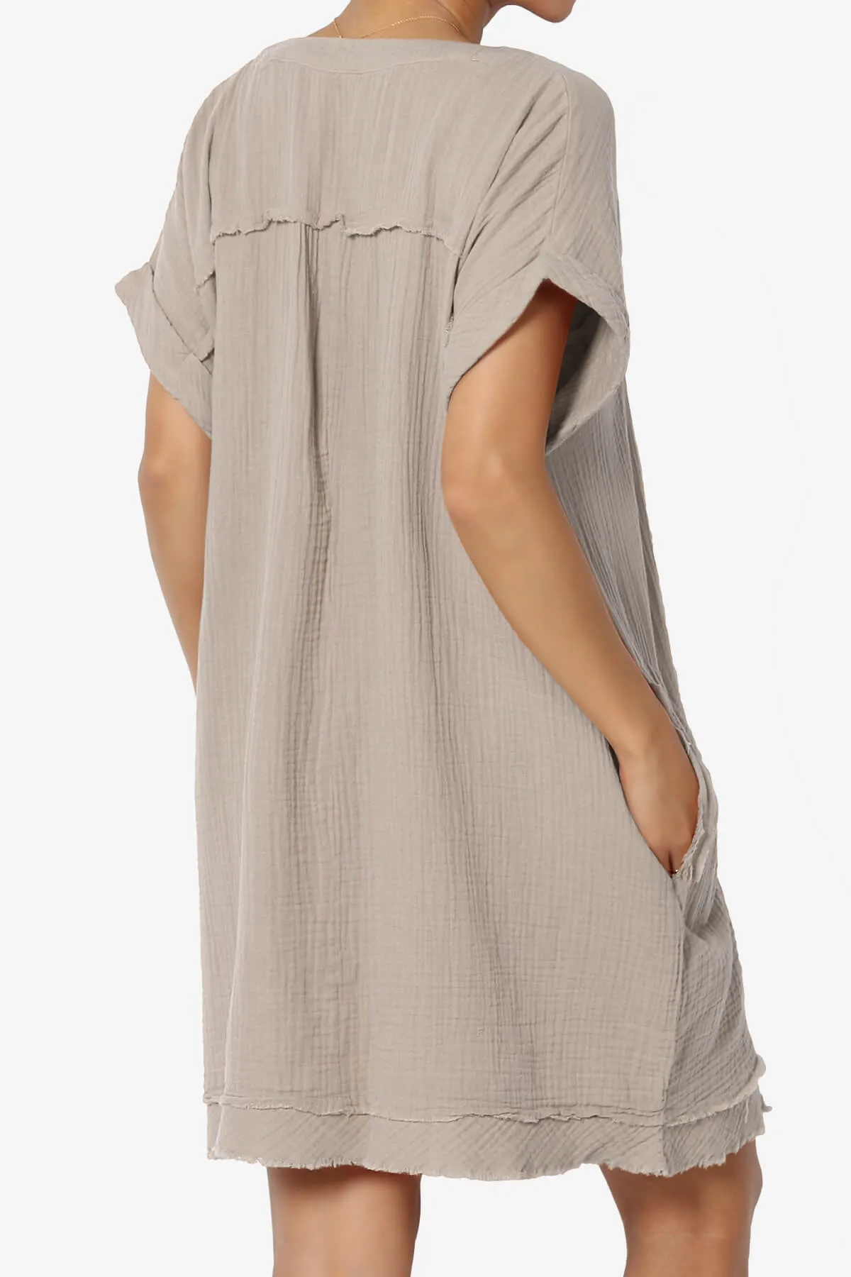 Milly Gauze V-Neck Babydoll Shift Mini Dress PLUS