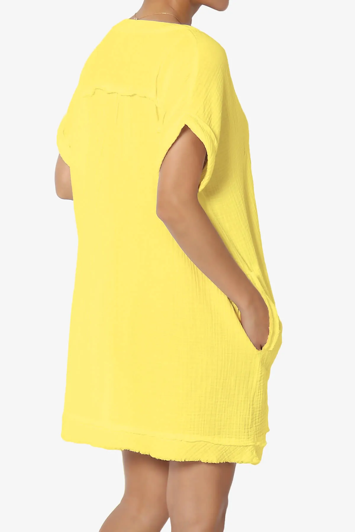 Milly Gauze V-Neck Babydoll Shift Mini Dress PLUS