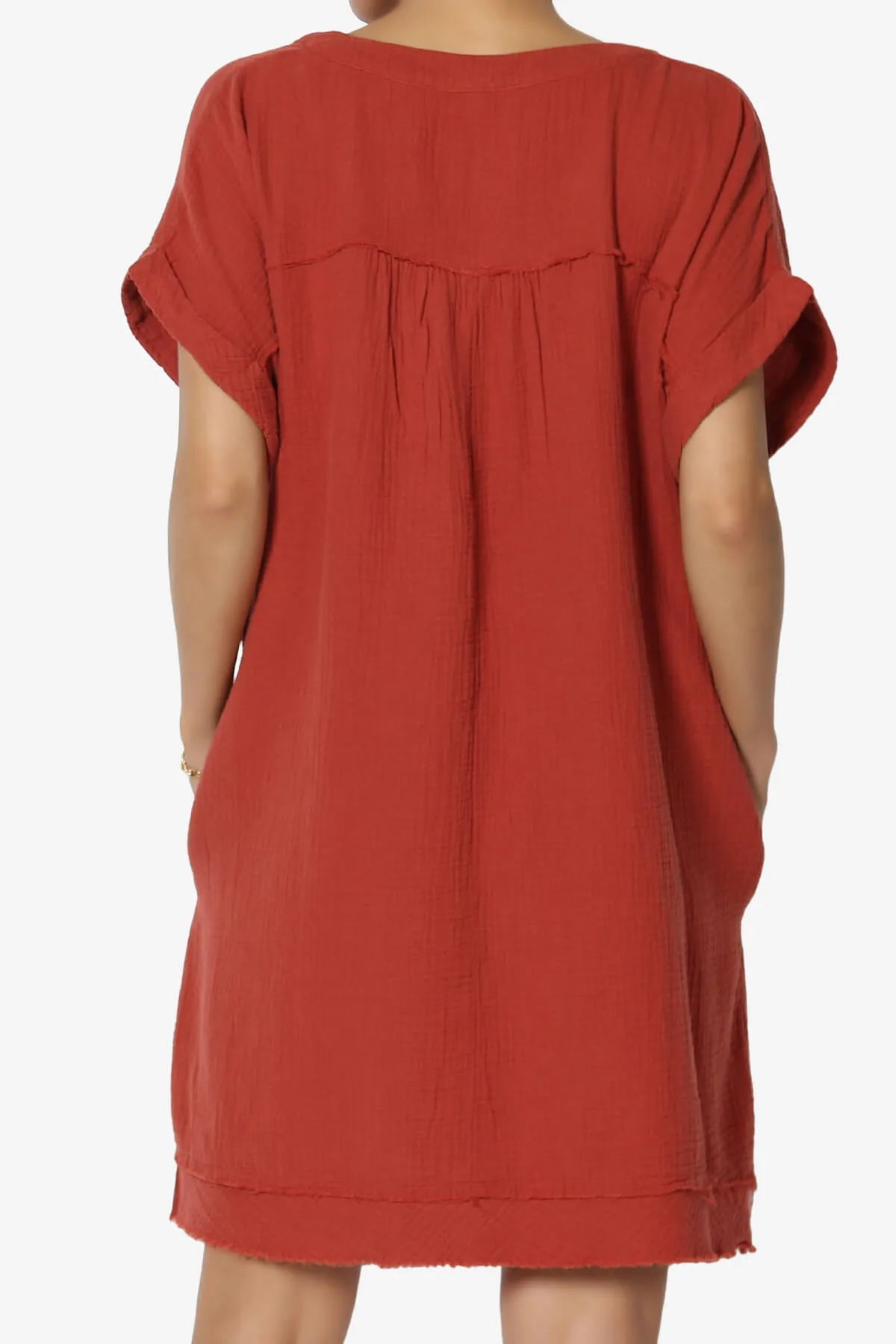 Milly Gauze V-Neck Babydoll Shift Mini Dress PLUS