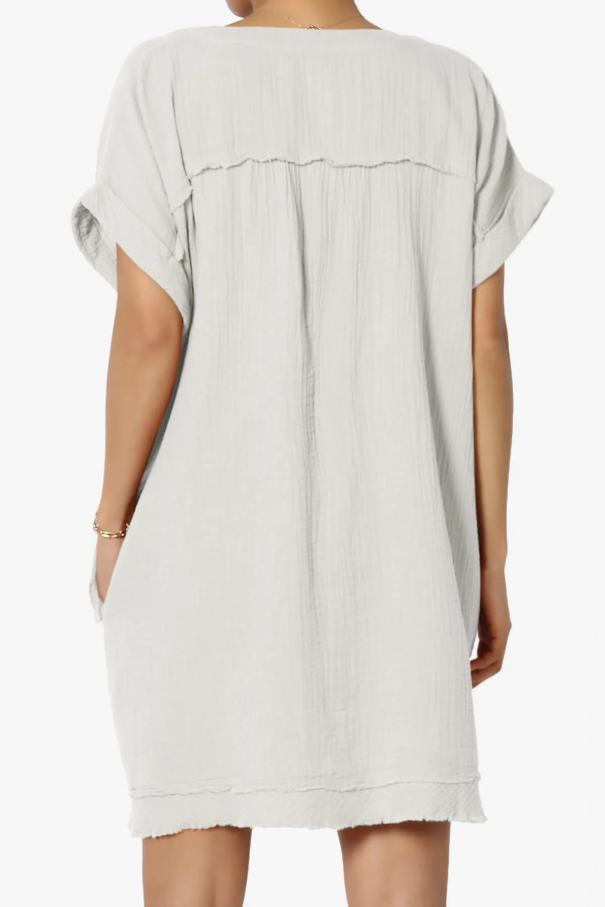 Milly Gauze V-Neck Babydoll Shift Mini Dress PLUS