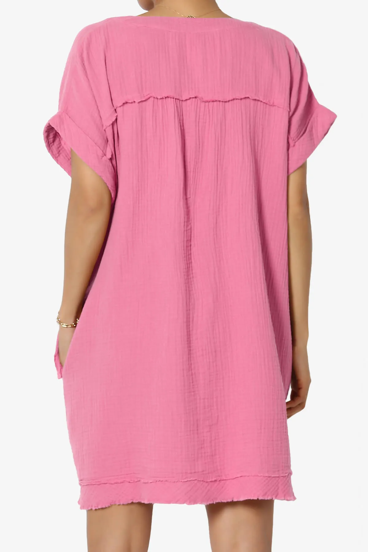 Milly Gauze V-Neck Babydoll Shift Mini Dress PLUS