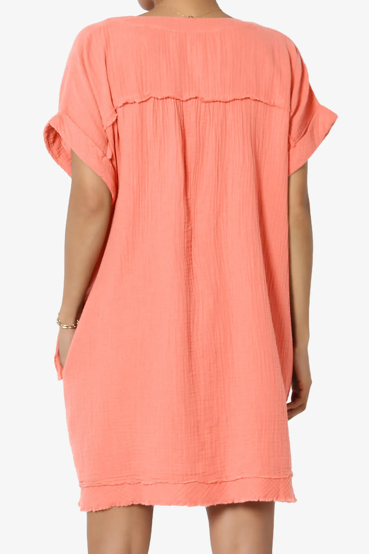 Milly Gauze V-Neck Babydoll Shift Mini Dress PLUS