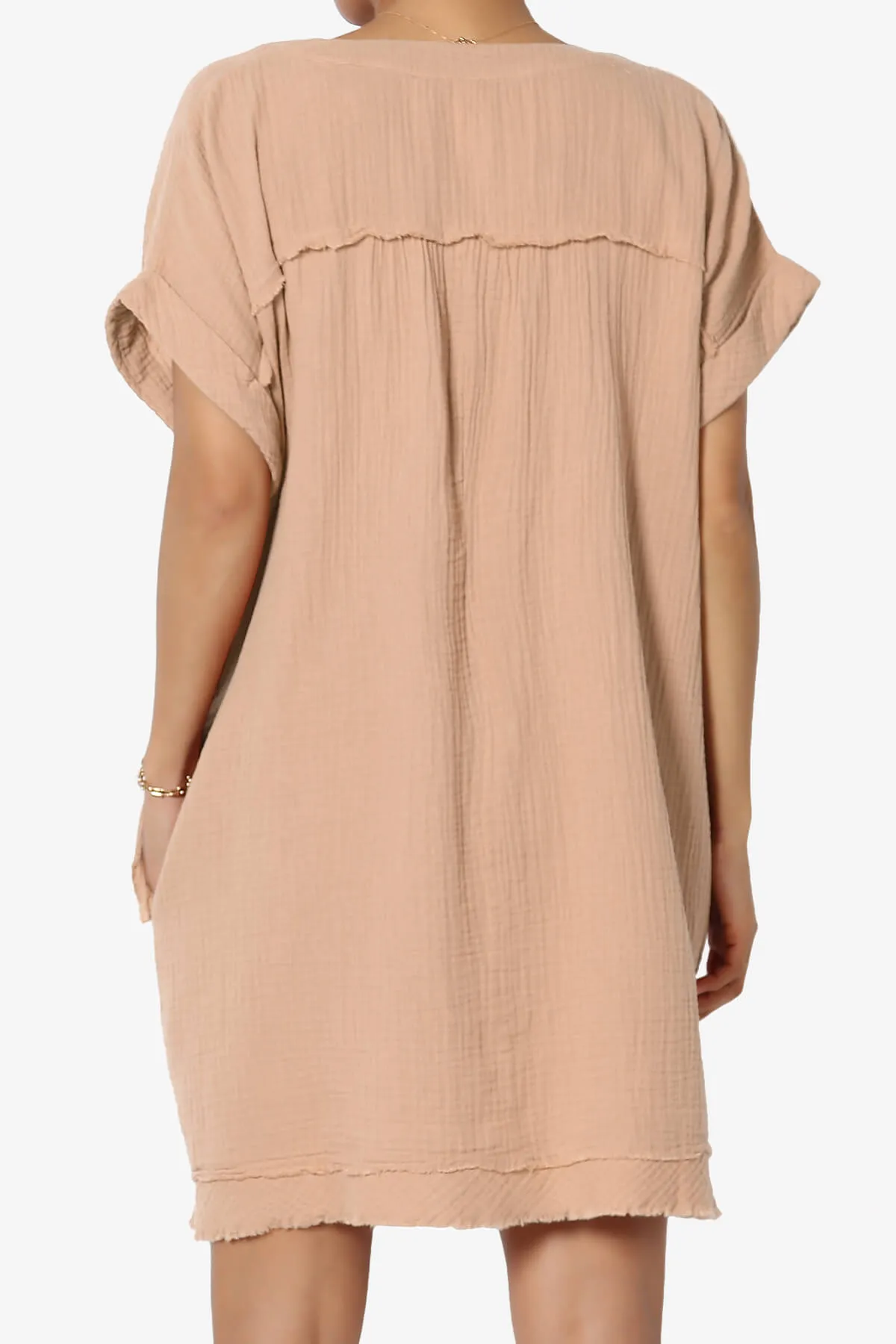 Milly Gauze V-Neck Babydoll Shift Mini Dress PLUS