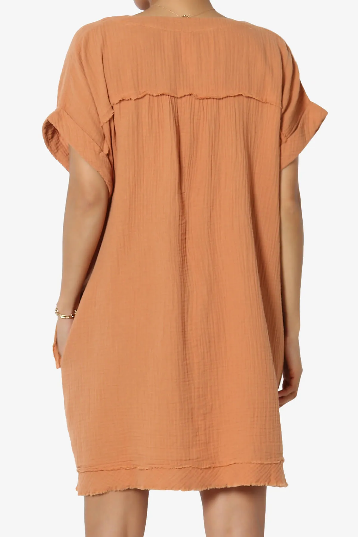 Milly Gauze V-Neck Babydoll Shift Mini Dress PLUS