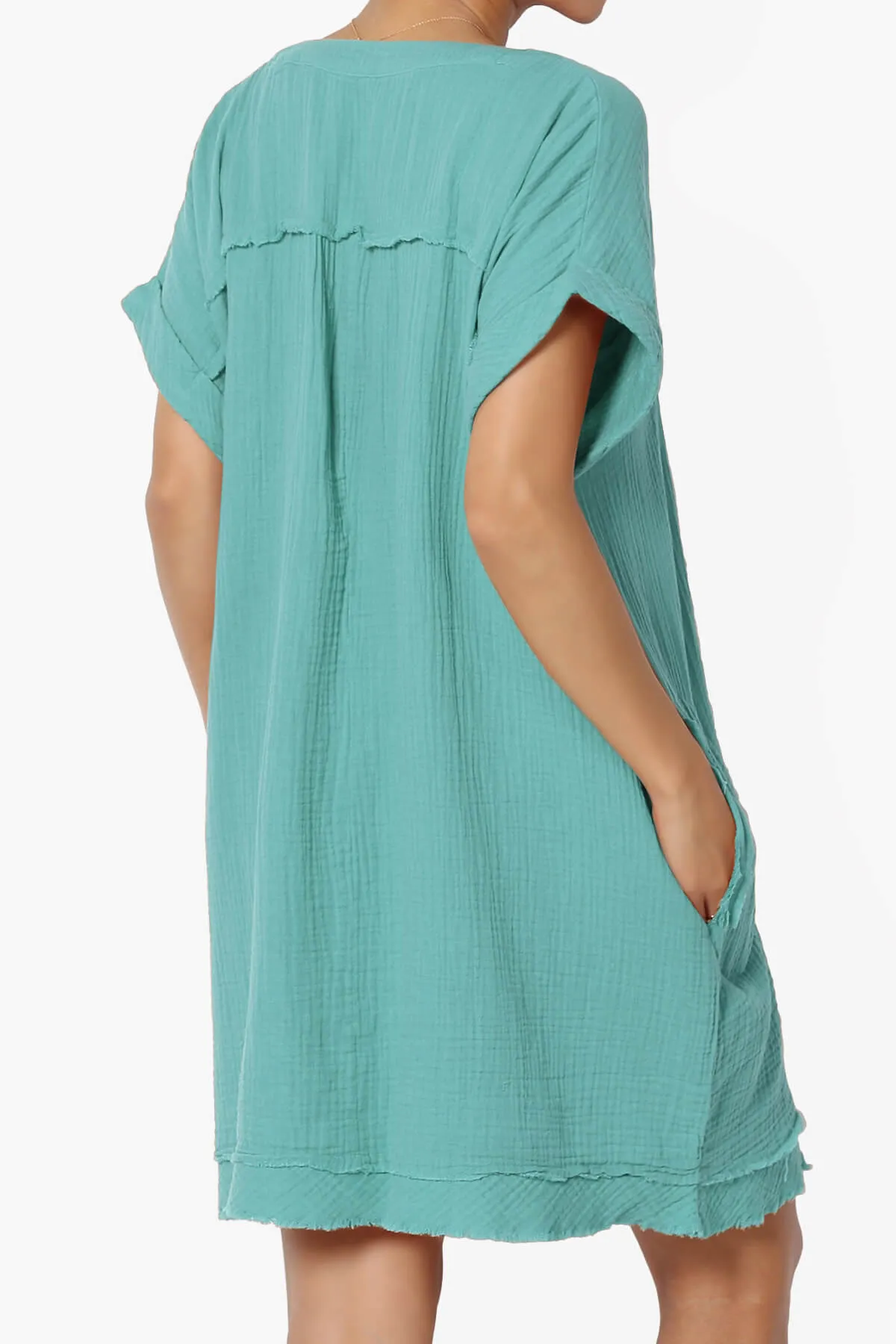 Milly Gauze V-Neck Babydoll Shift Mini Dress PLUS