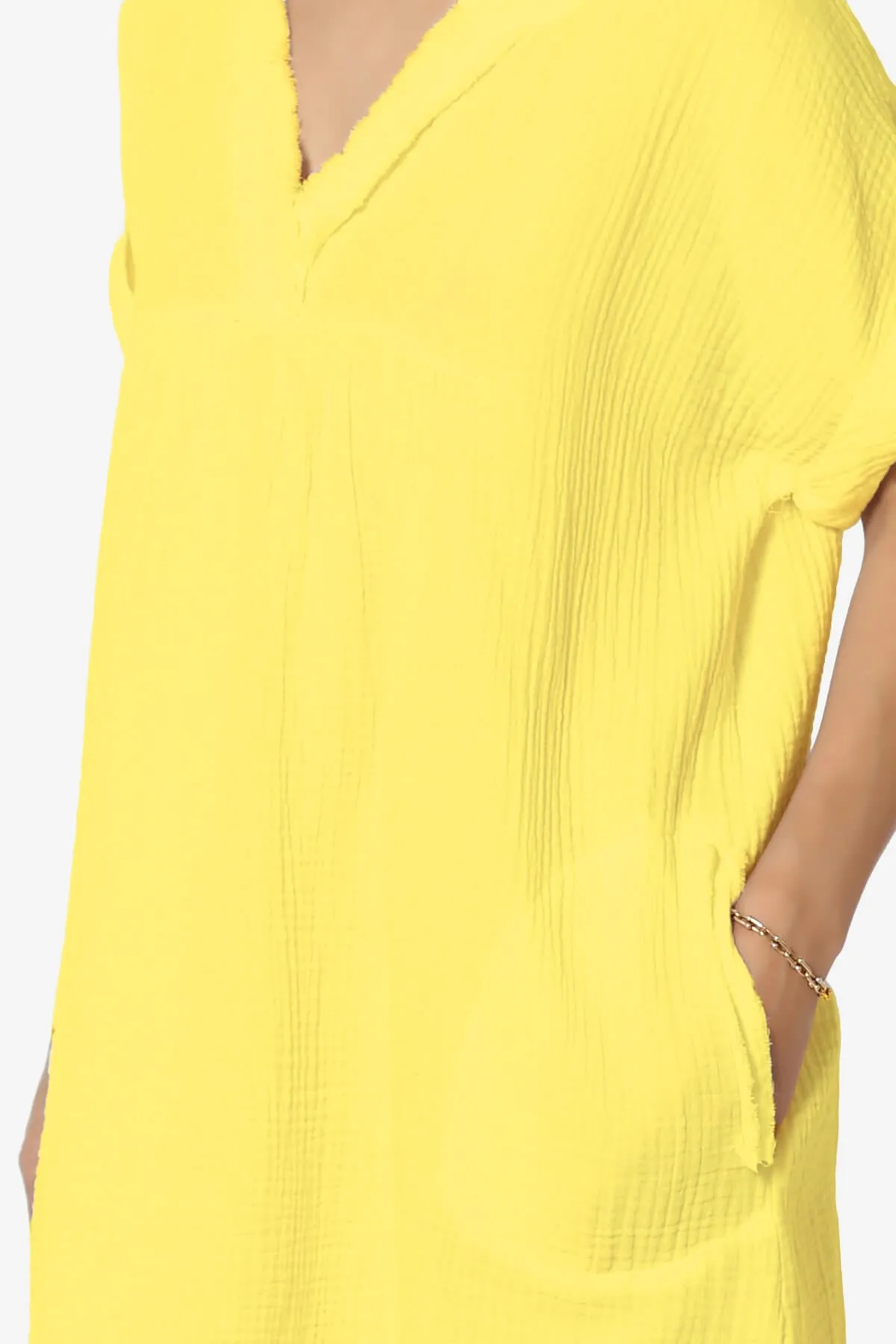 Milly Gauze V-Neck Babydoll Shift Mini Dress PLUS