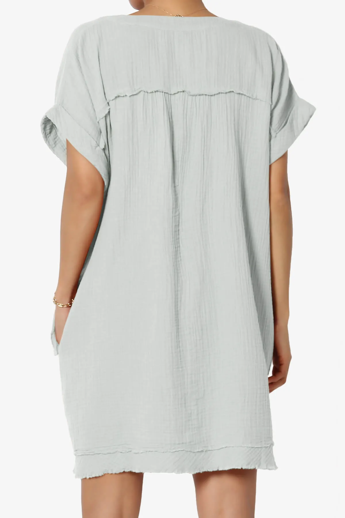 Milly Gauze V-Neck Babydoll Shift Mini Dress PLUS