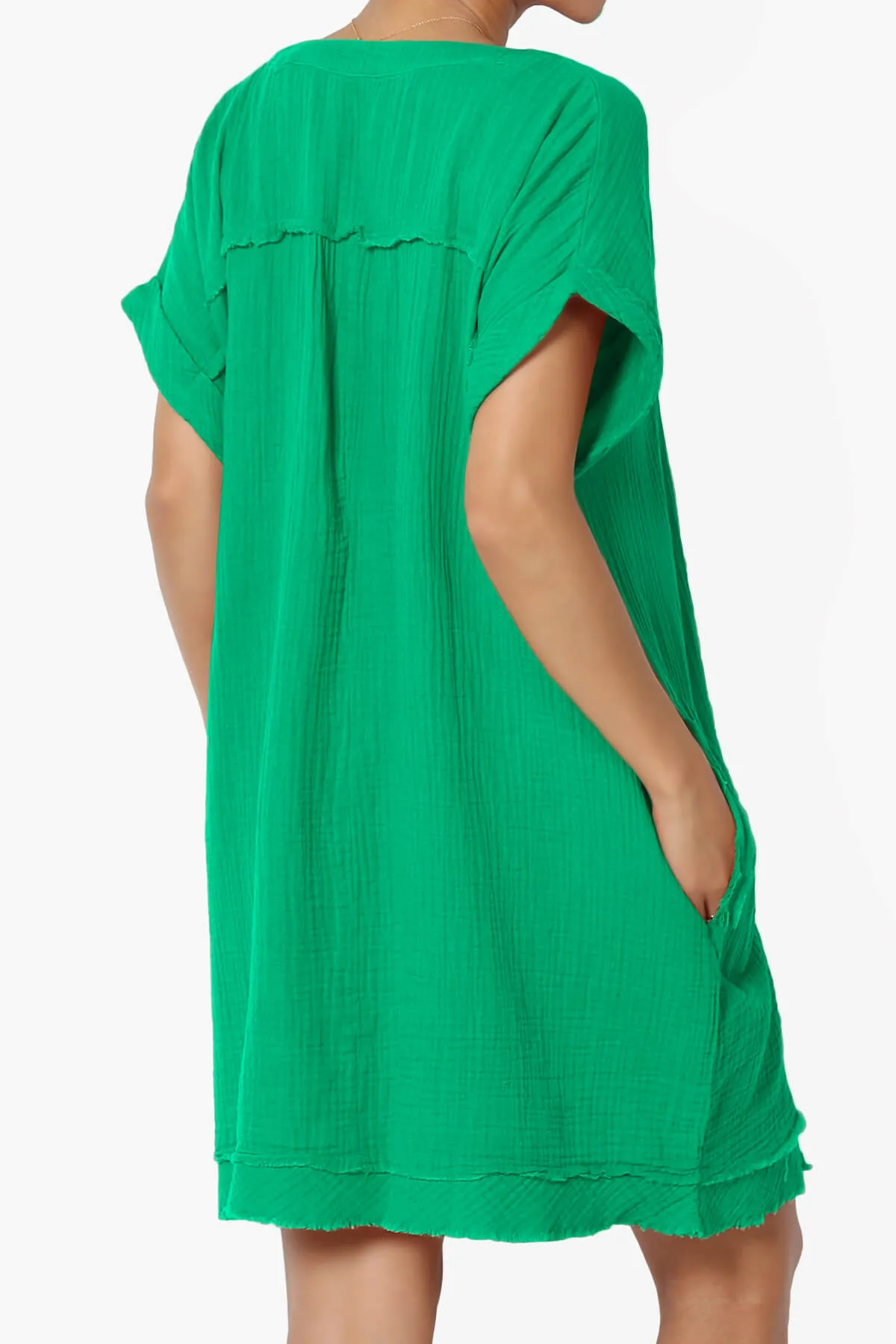 Milly Gauze V-Neck Babydoll Shift Mini Dress PLUS