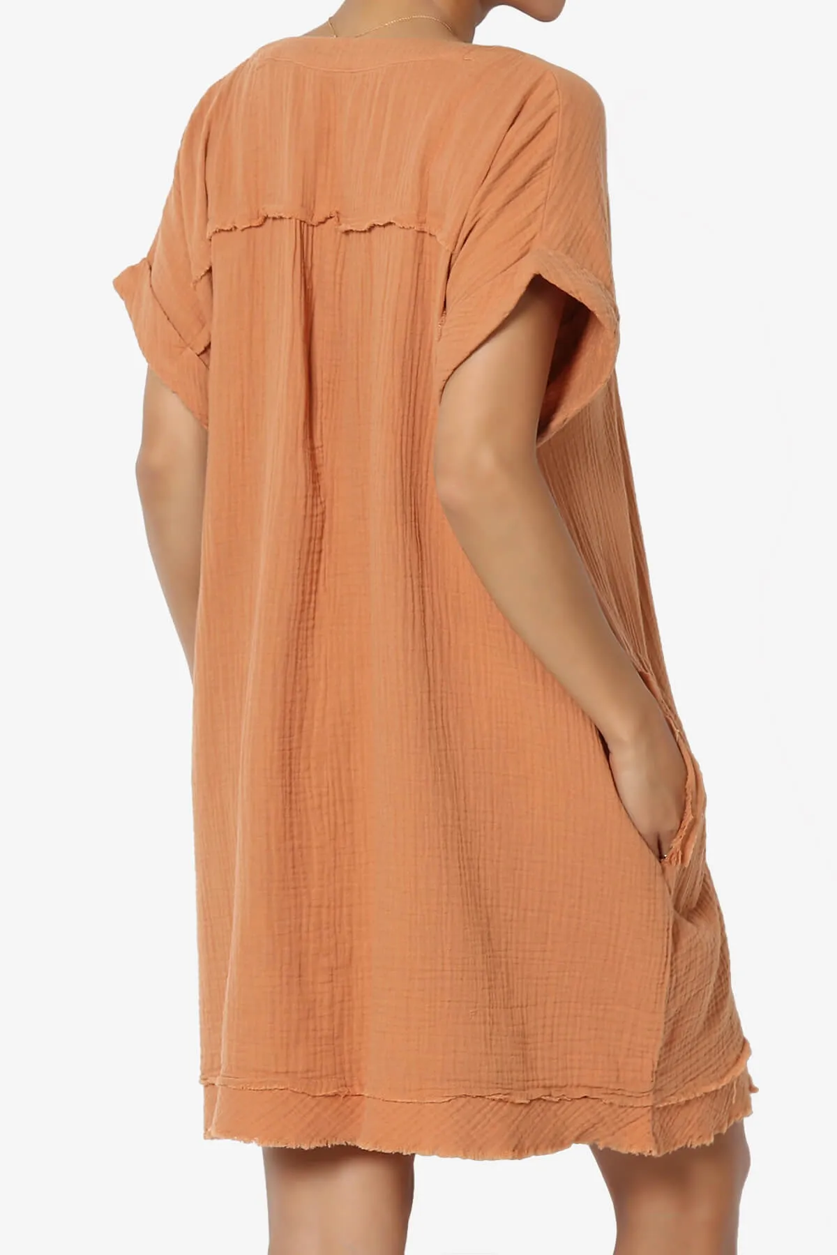 Milly Gauze V-Neck Babydoll Shift Mini Dress PLUS