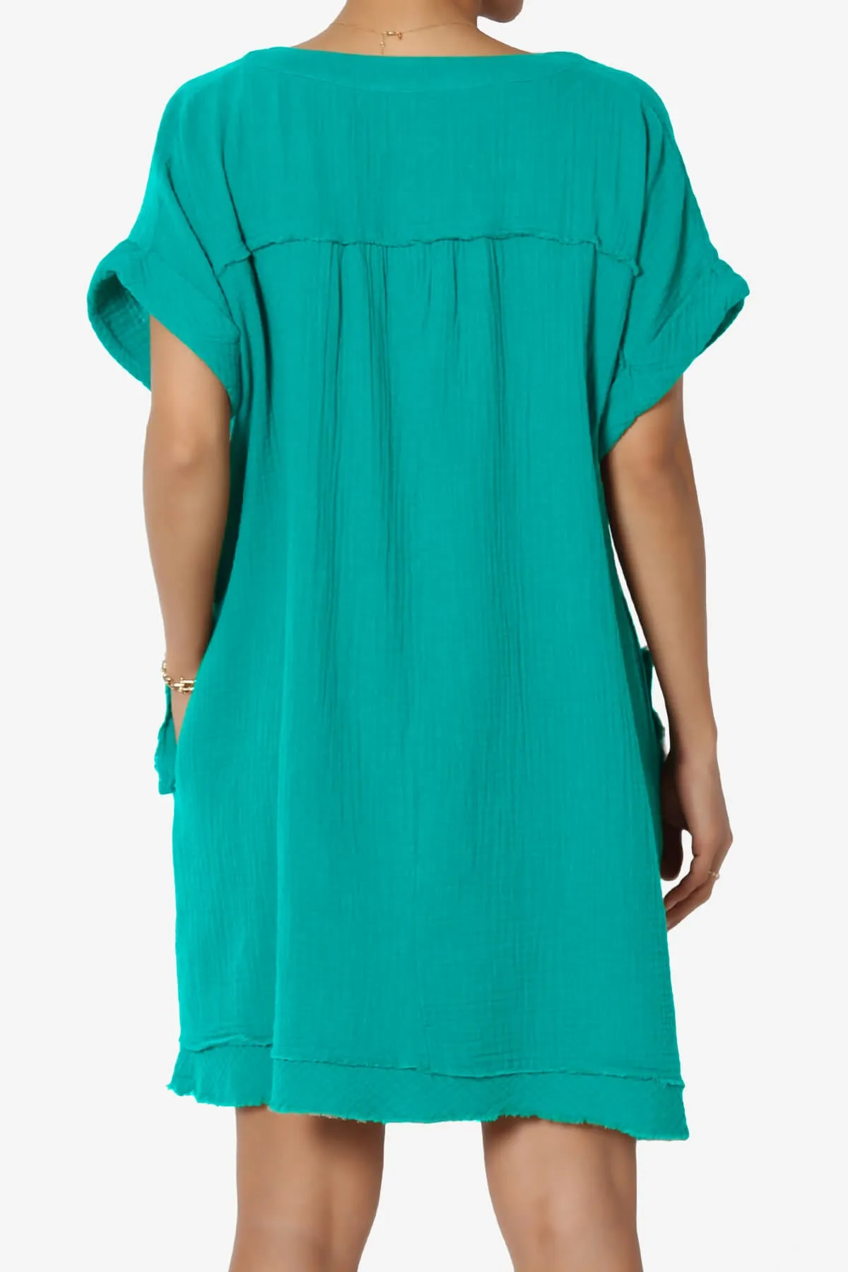 Milly Gauze V-Neck Babydoll Shift Mini Dress PLUS