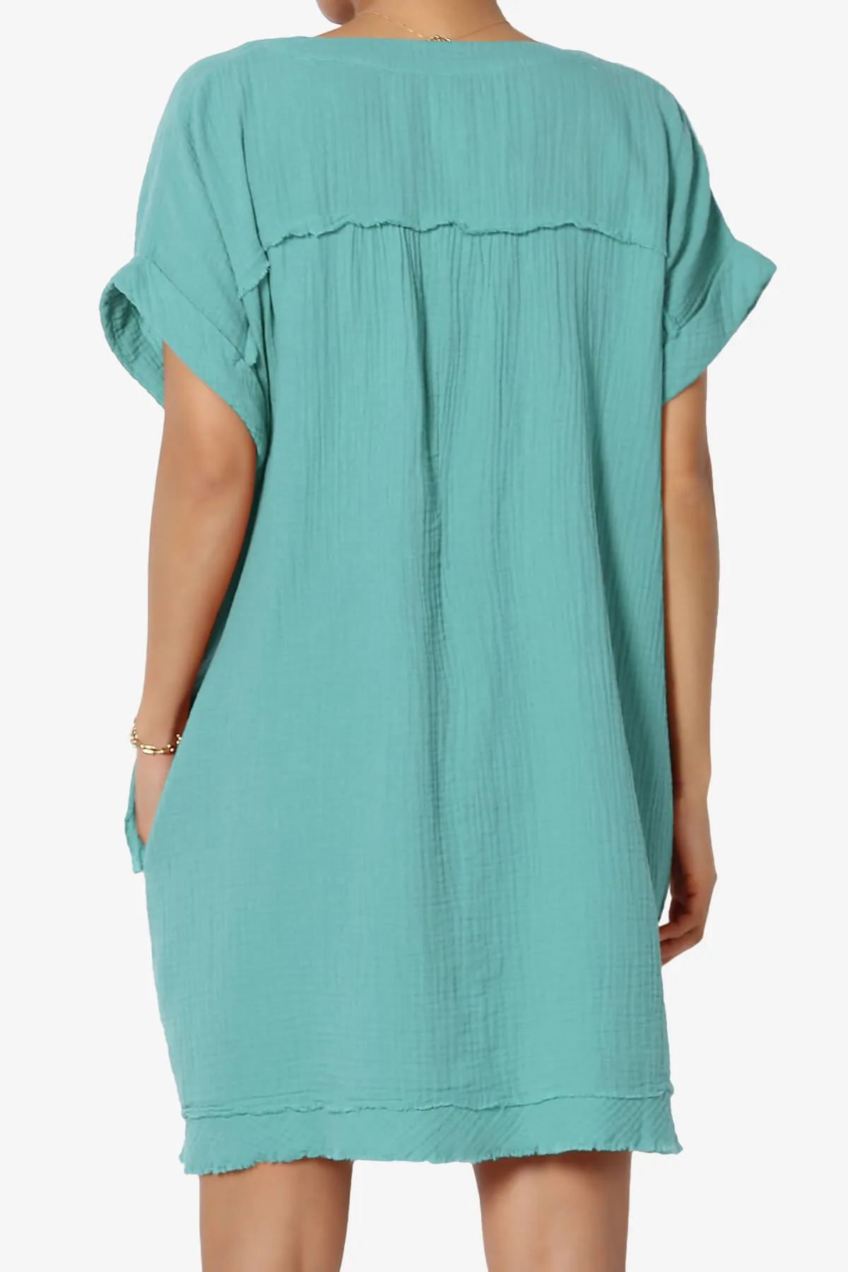 Milly Gauze V-Neck Babydoll Shift Mini Dress PLUS