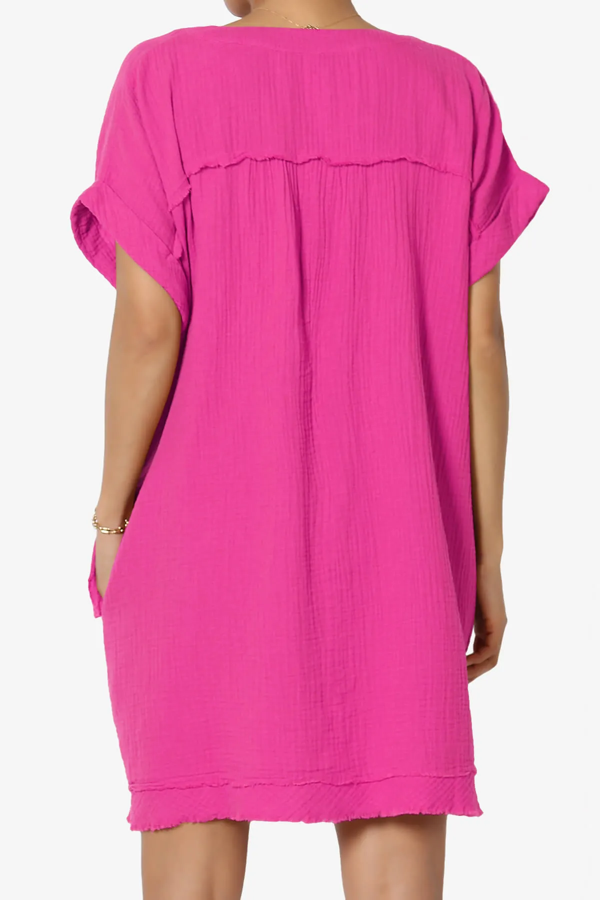 Milly Gauze V-Neck Babydoll Shift Mini Dress PLUS