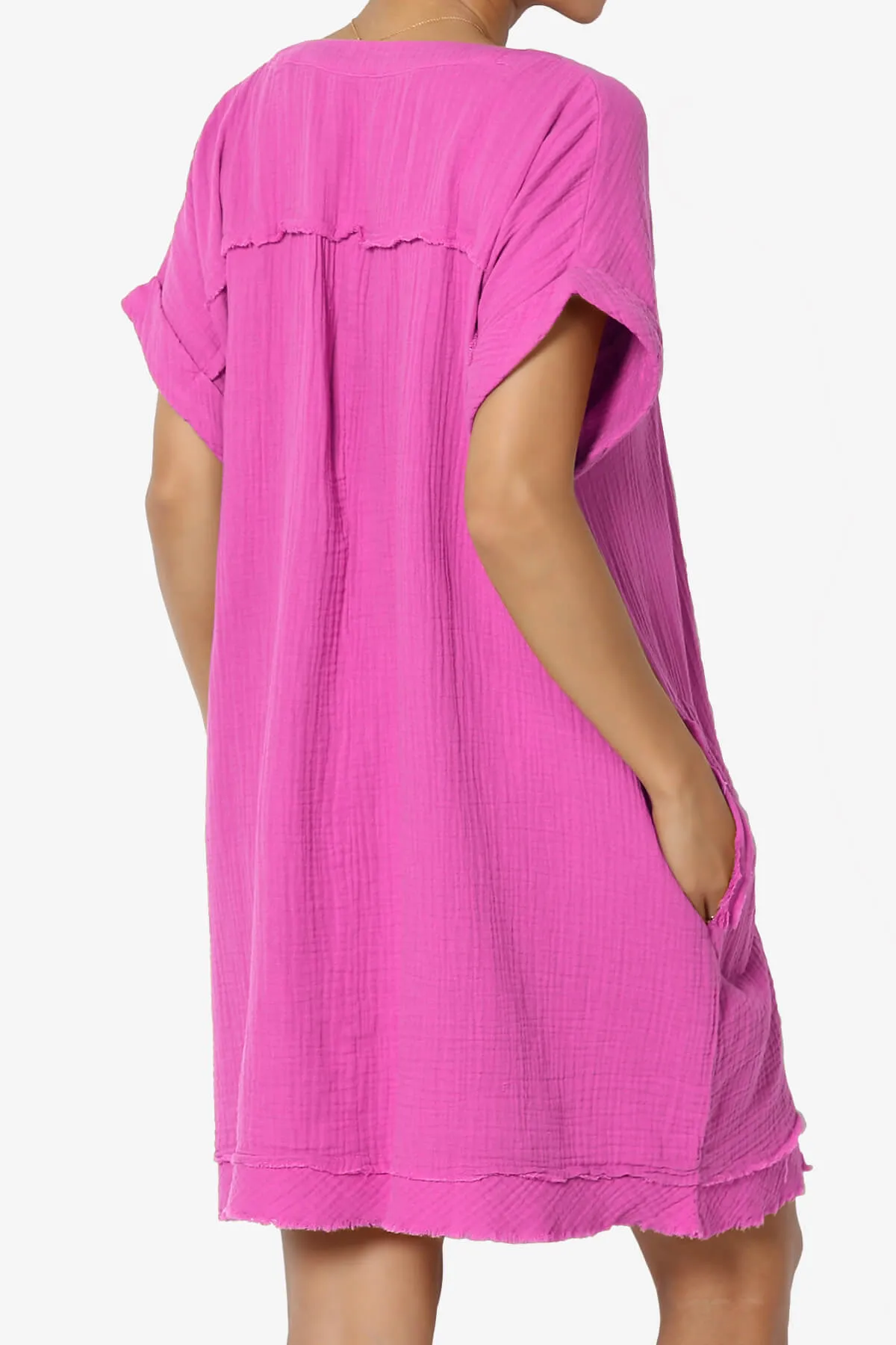 Milly Gauze V-Neck Babydoll Shift Mini Dress
