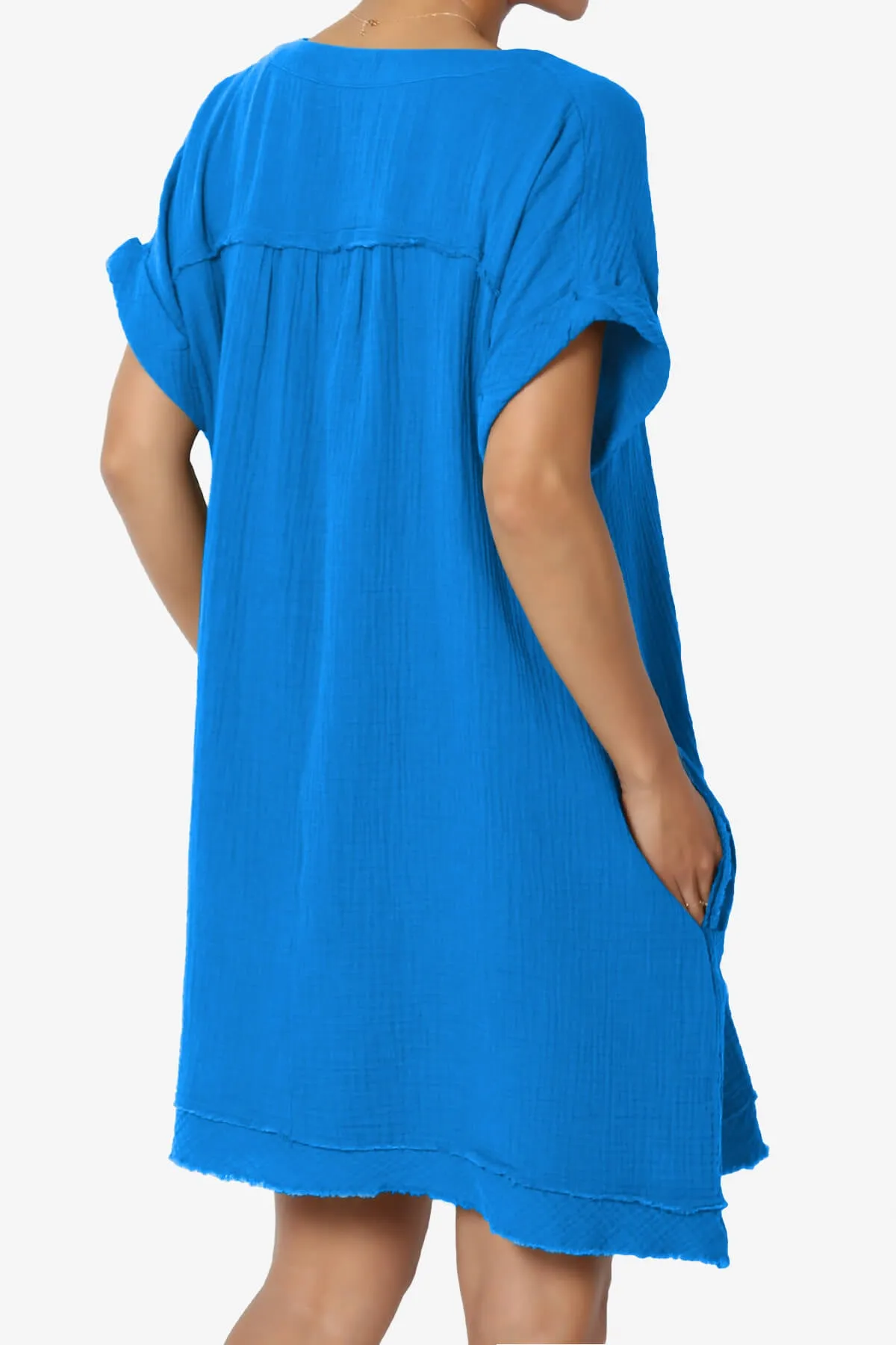 Milly Gauze V-Neck Babydoll Shift Mini Dress