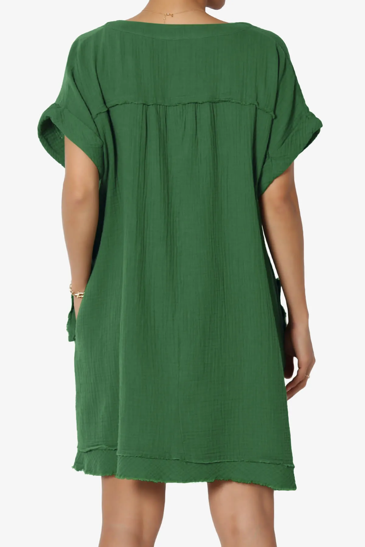Milly Gauze V-Neck Babydoll Shift Mini Dress