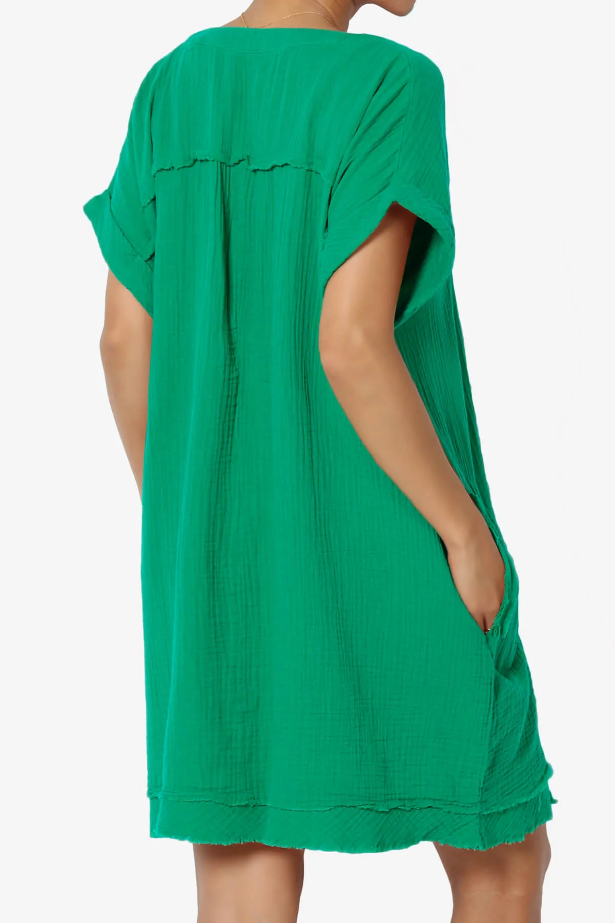 Milly Gauze V-Neck Babydoll Shift Mini Dress