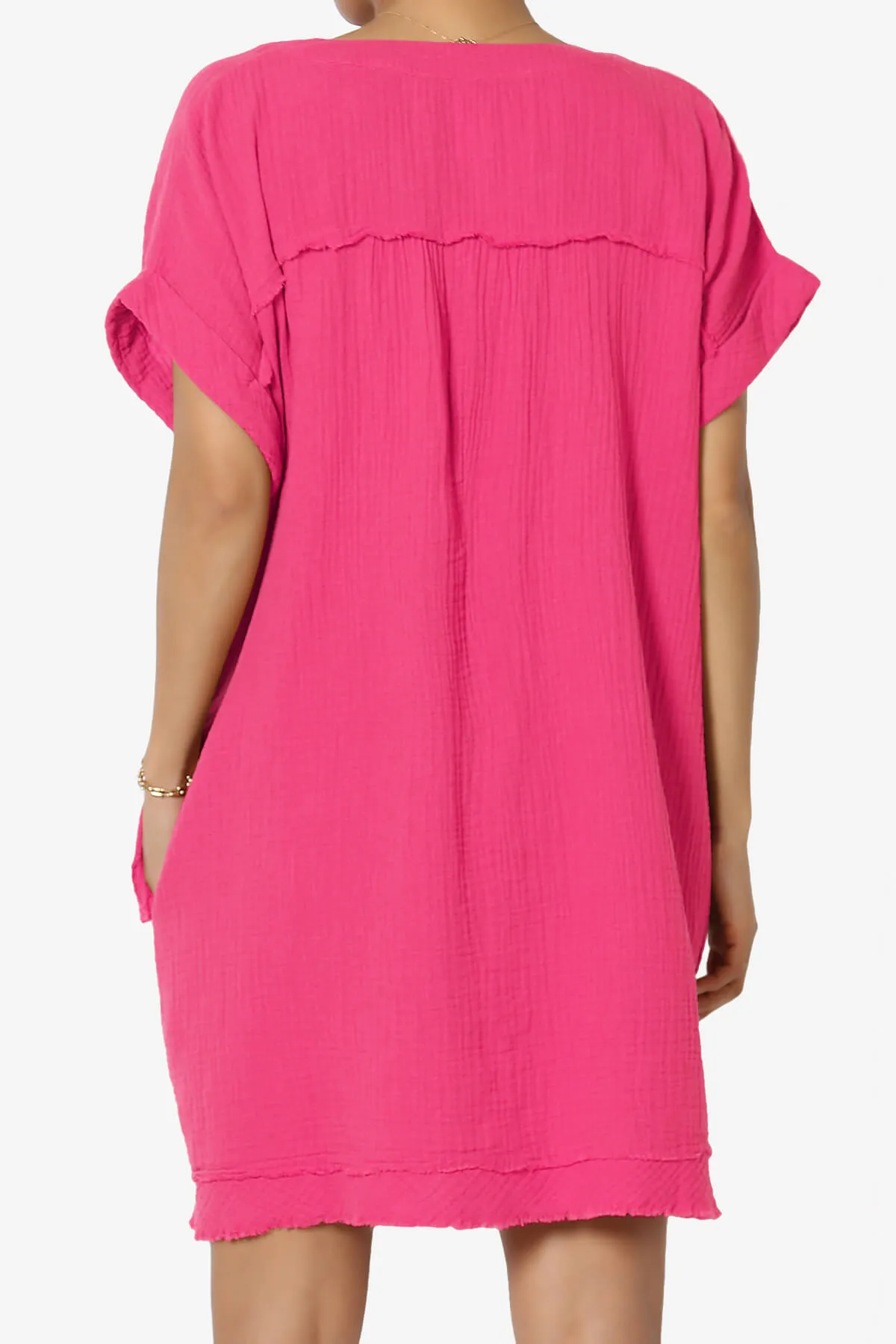Milly Gauze V-Neck Babydoll Shift Mini Dress