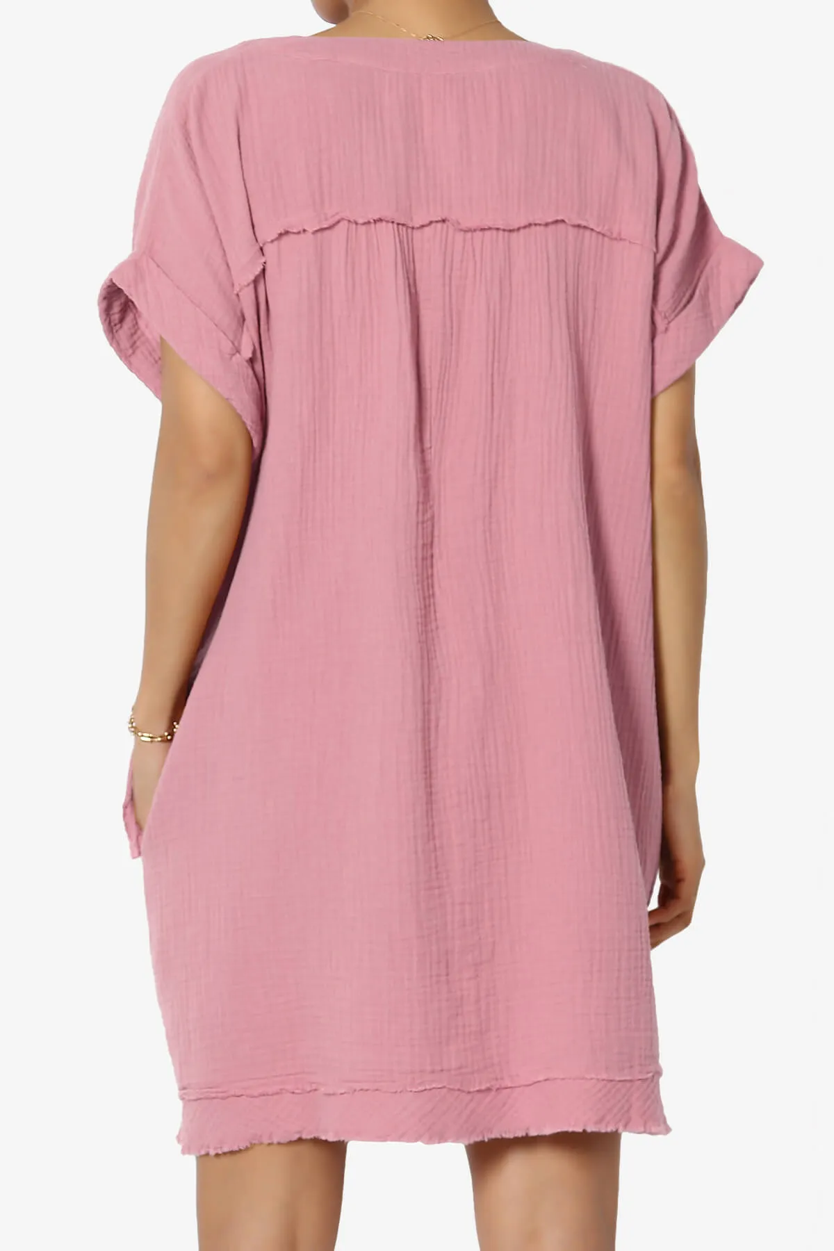 Milly Gauze V-Neck Babydoll Shift Mini Dress