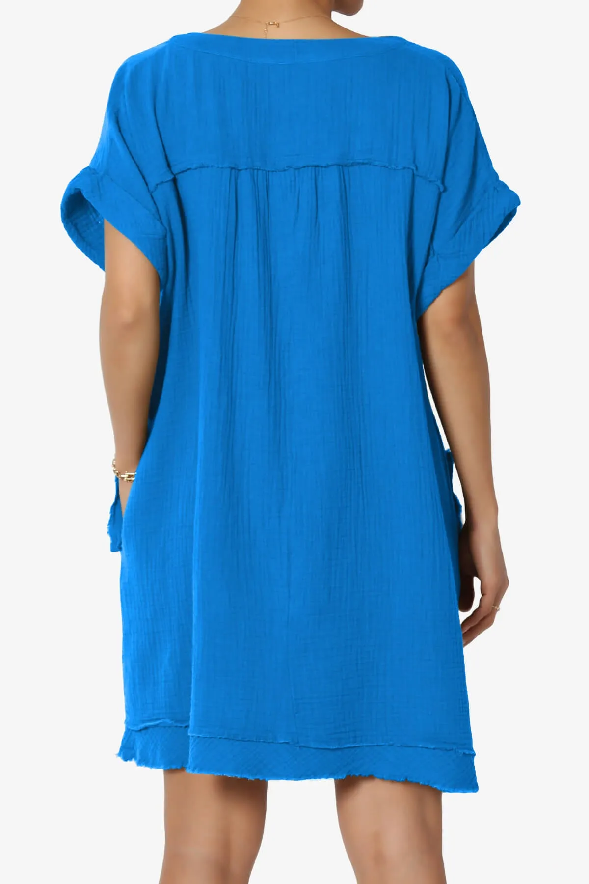 Milly Gauze V-Neck Babydoll Shift Mini Dress