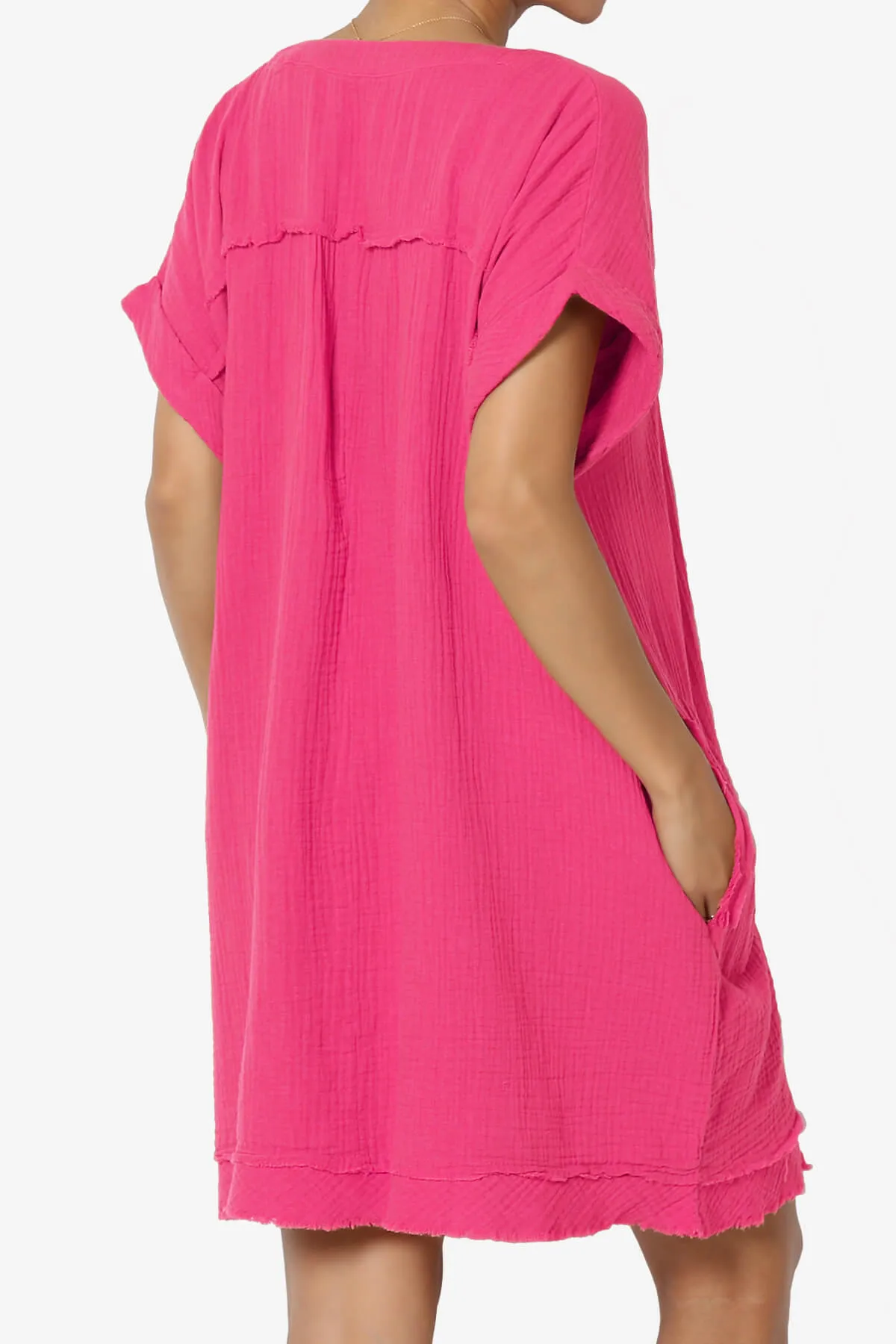 Milly Gauze V-Neck Babydoll Shift Mini Dress