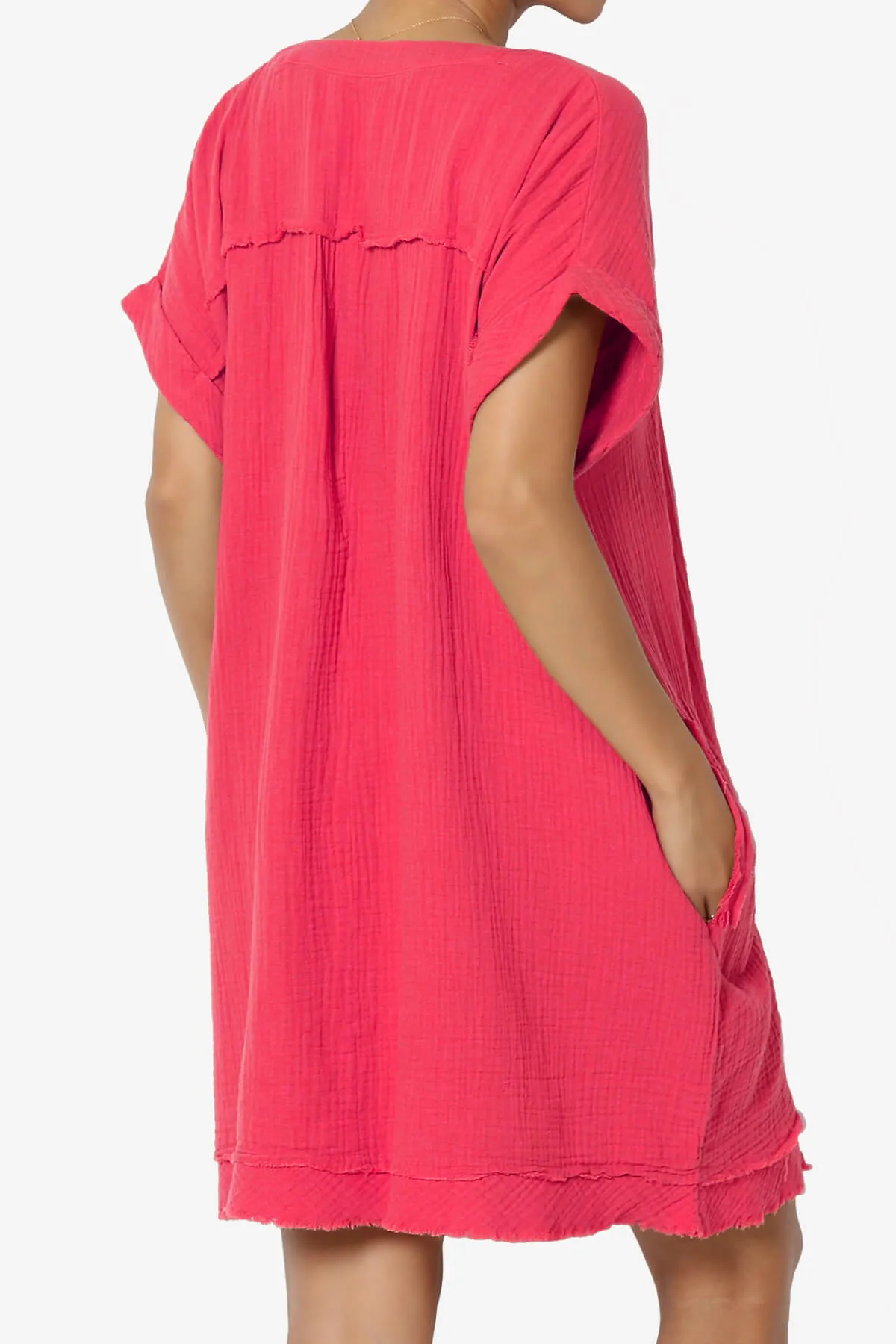 Milly Gauze V-Neck Babydoll Shift Mini Dress