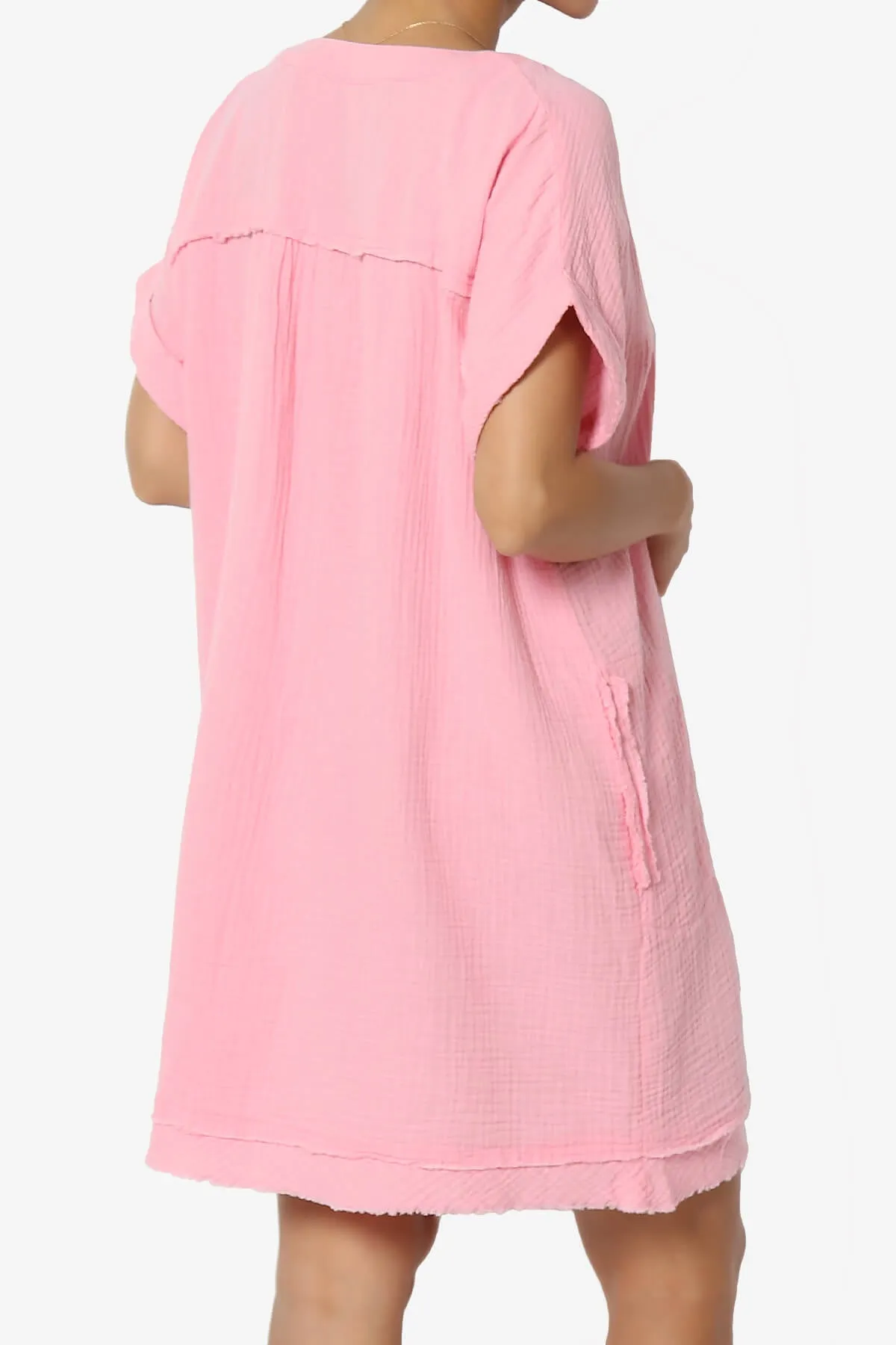 Milly Gauze V-Neck Babydoll Shift Mini Dress