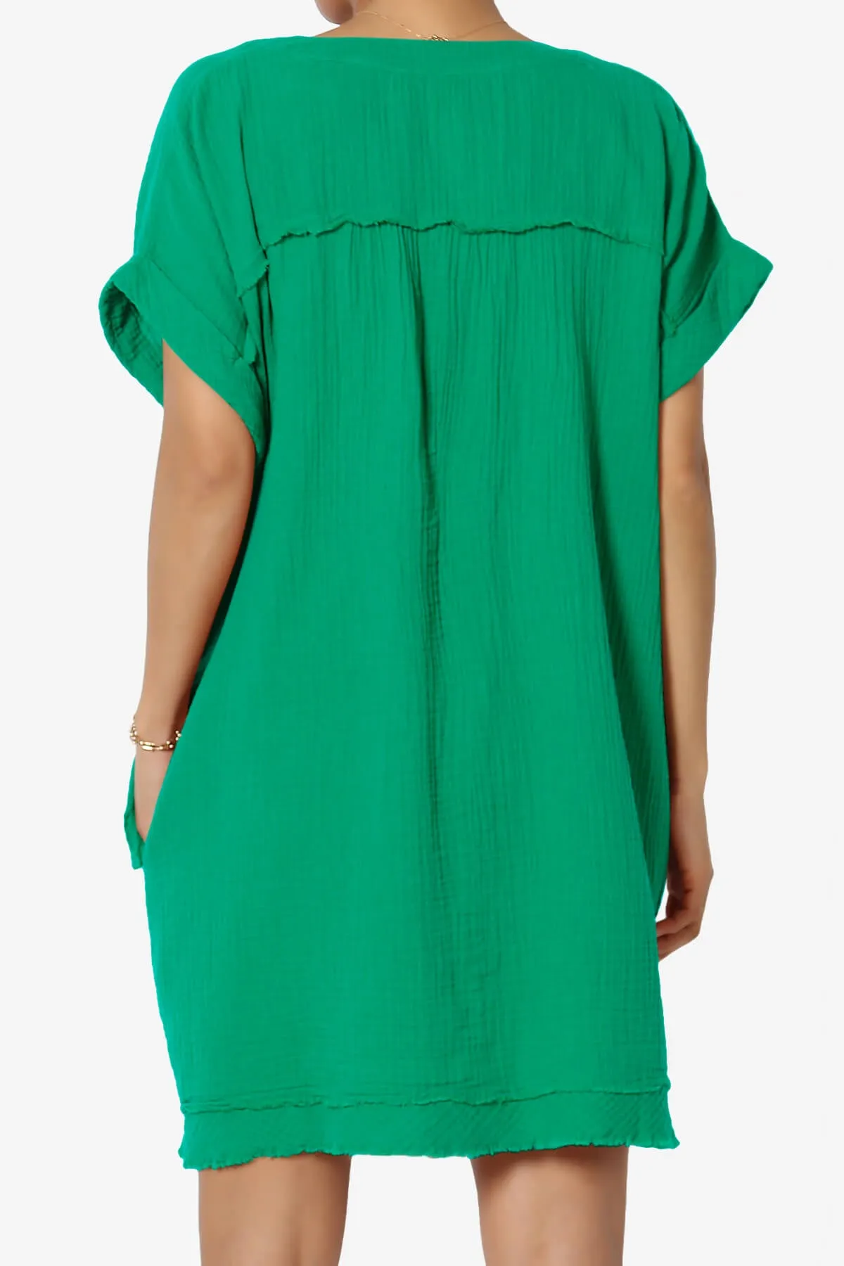 Milly Gauze V-Neck Babydoll Shift Mini Dress