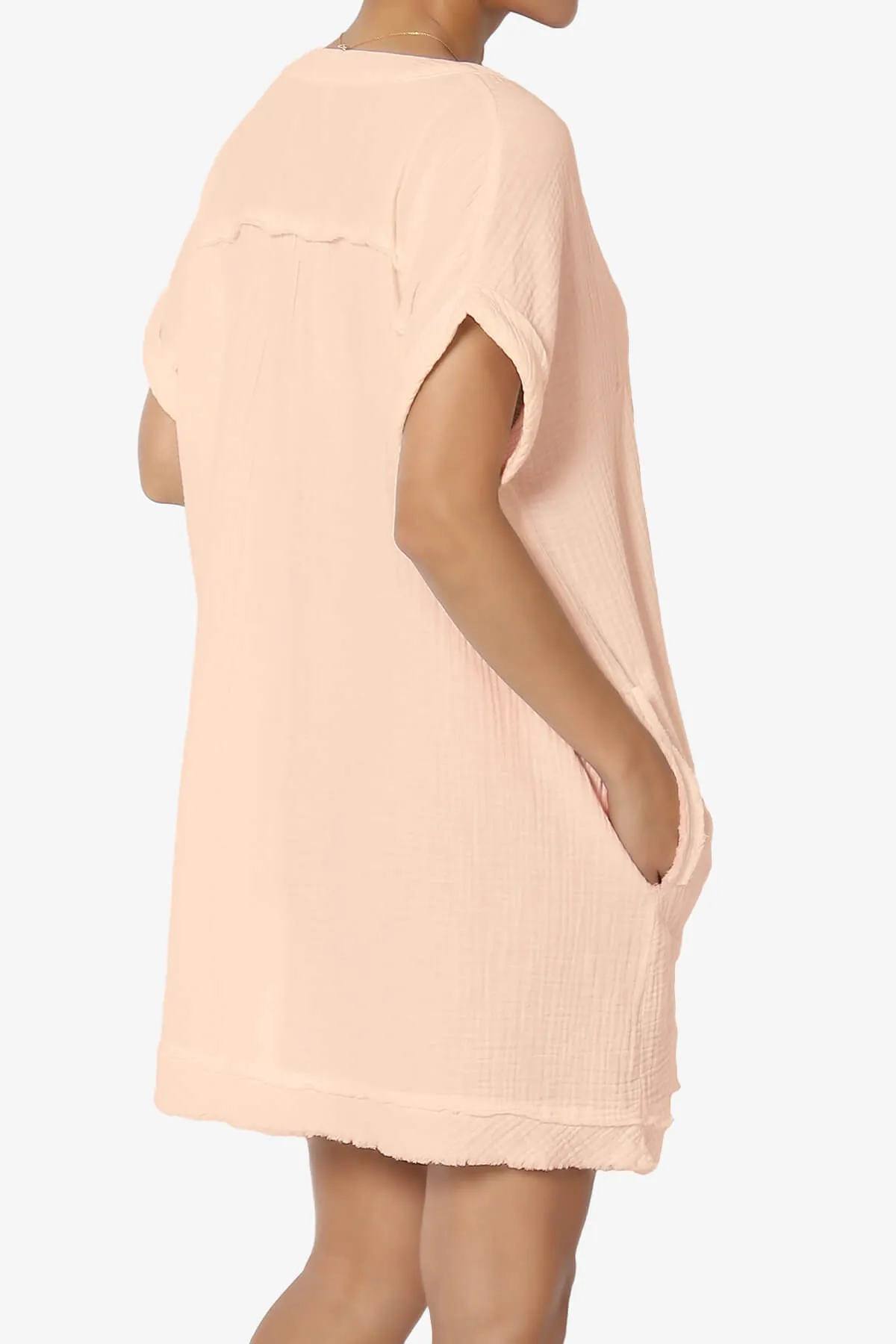 Milly Gauze V-Neck Babydoll Shift Mini Dress