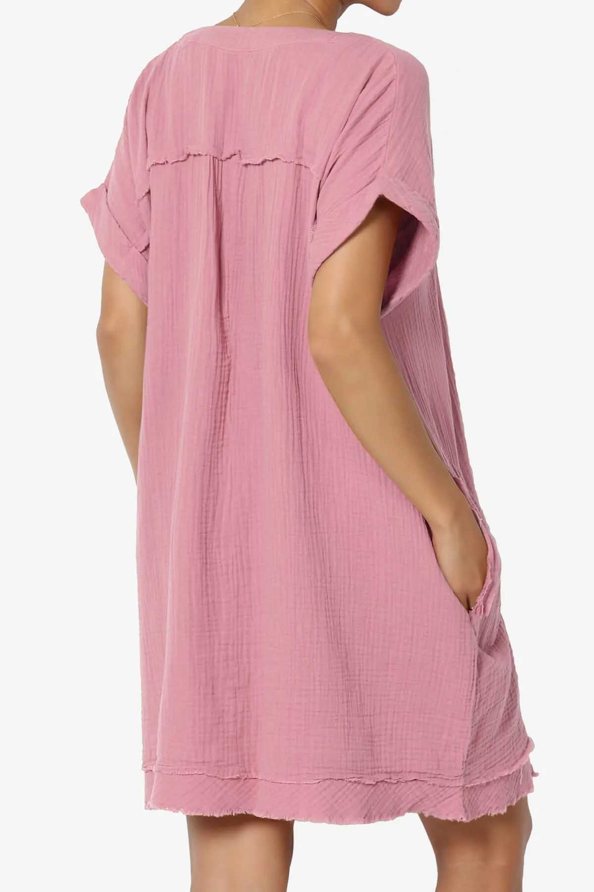 Milly Gauze V-Neck Babydoll Shift Mini Dress