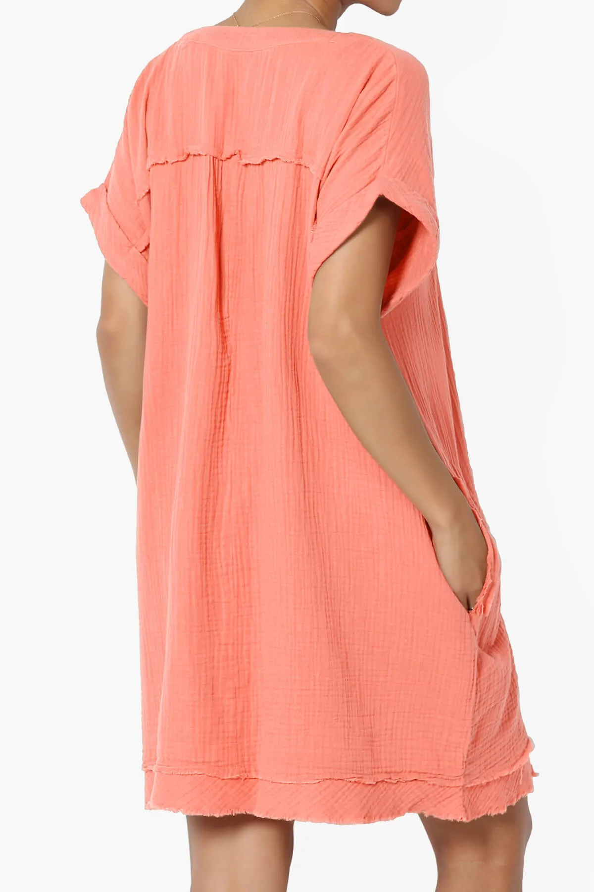 Milly Gauze V-Neck Babydoll Shift Mini Dress
