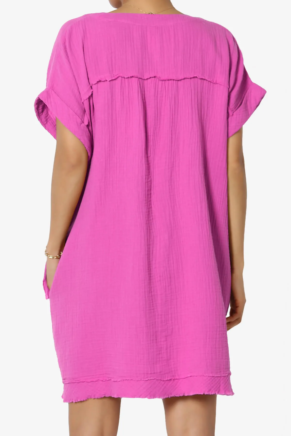 Milly Gauze V-Neck Babydoll Shift Mini Dress