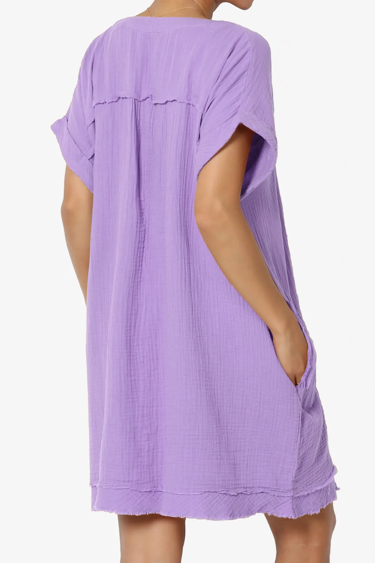 Milly Gauze V-Neck Babydoll Shift Mini Dress