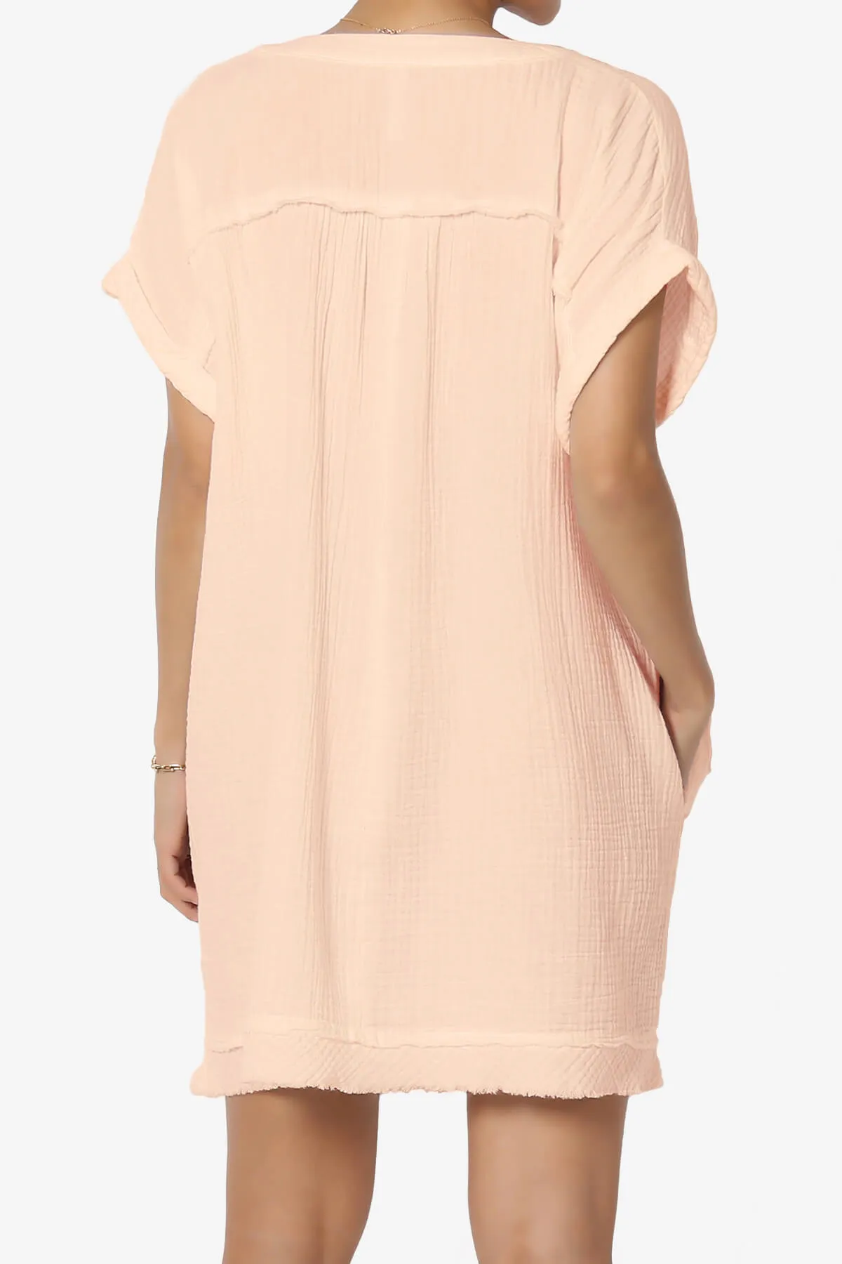 Milly Gauze V-Neck Babydoll Shift Mini Dress