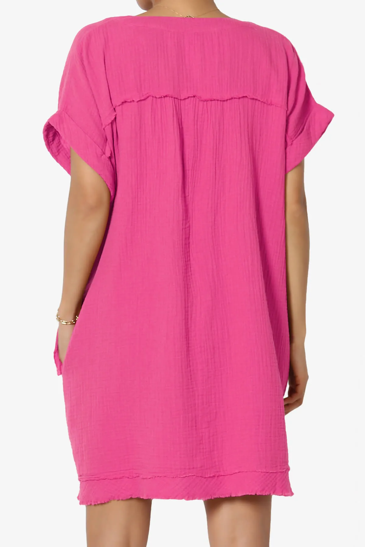 Milly Gauze V-Neck Babydoll Shift Mini Dress