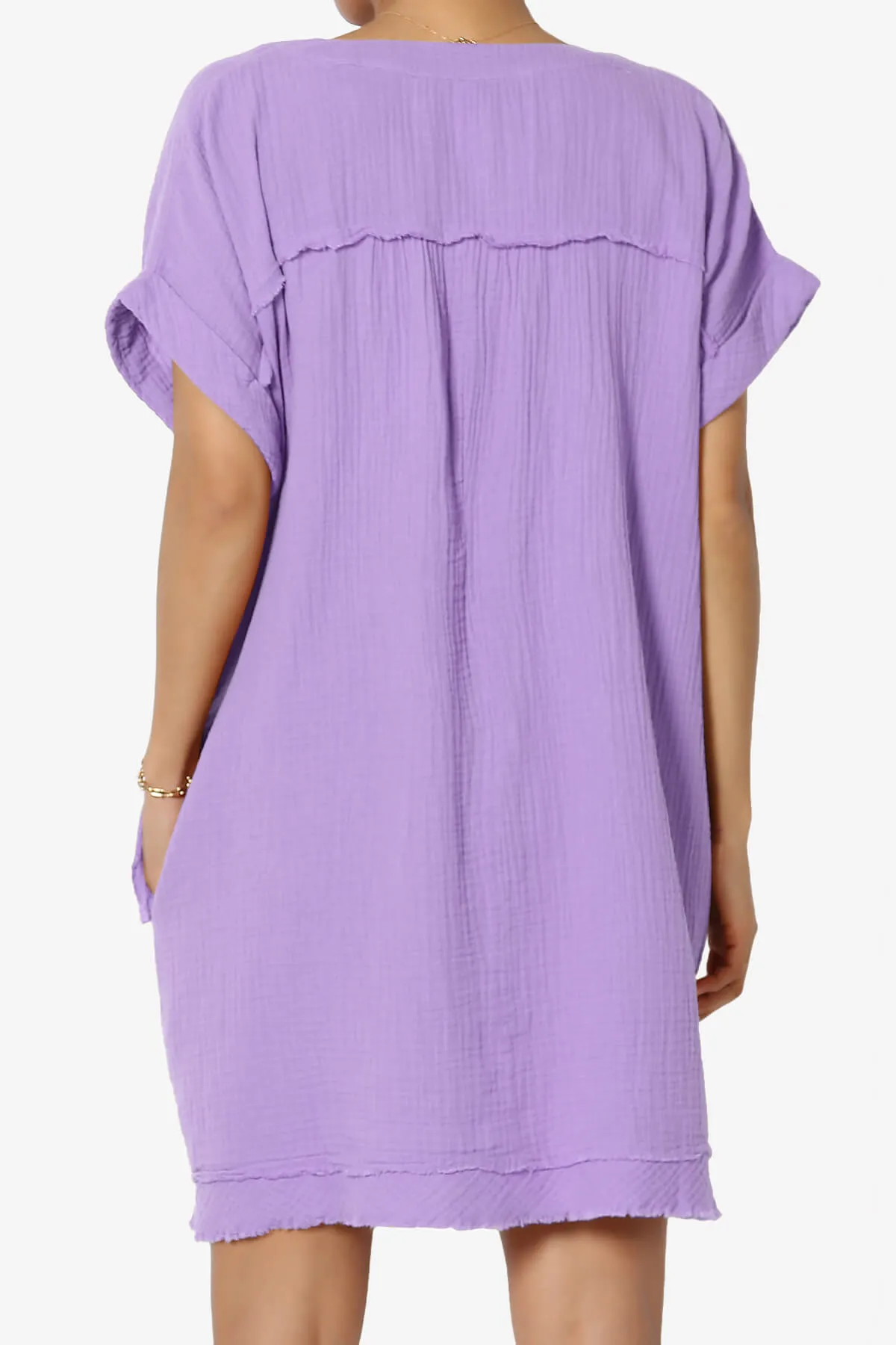 Milly Gauze V-Neck Babydoll Shift Mini Dress