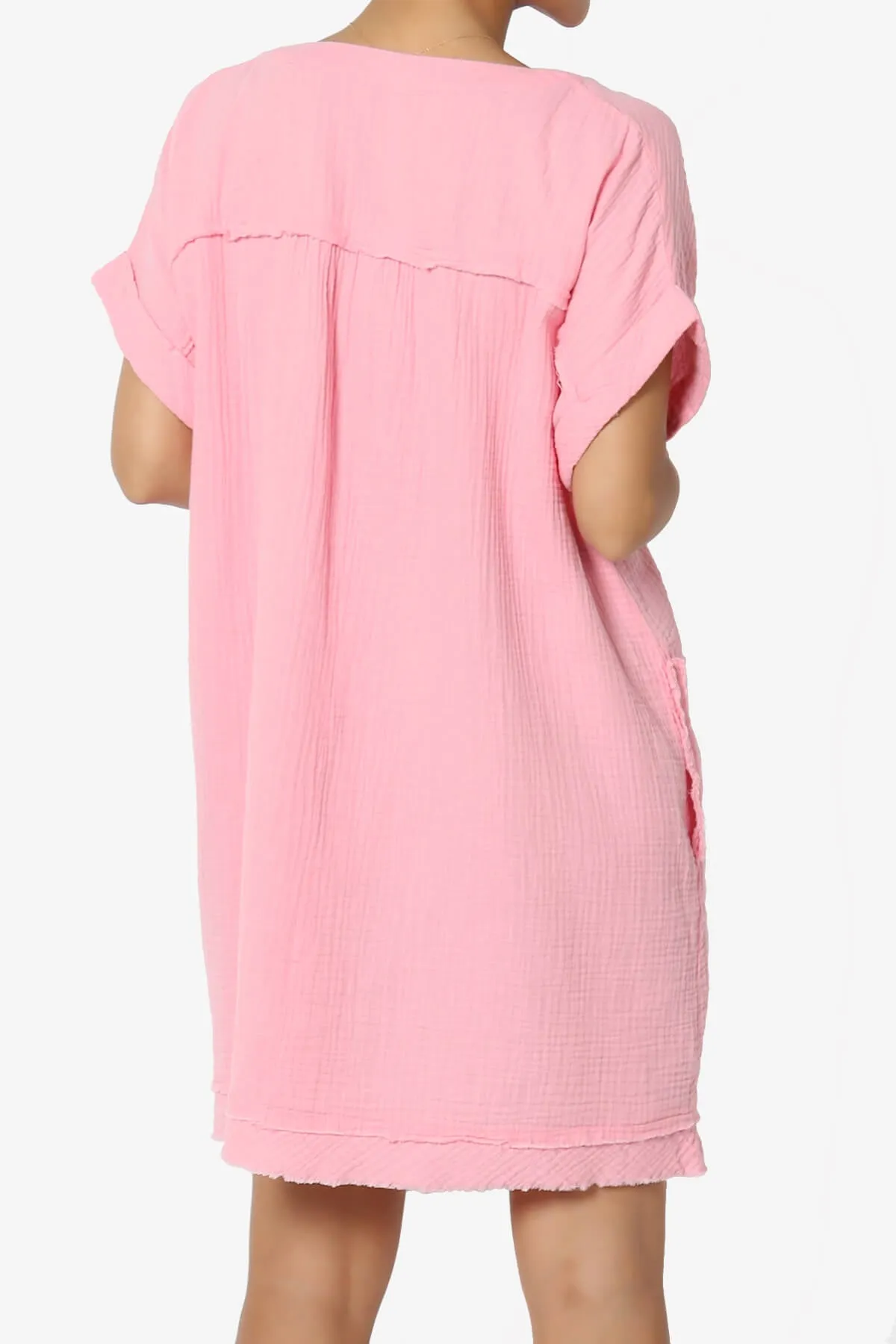 Milly Gauze V-Neck Babydoll Shift Mini Dress