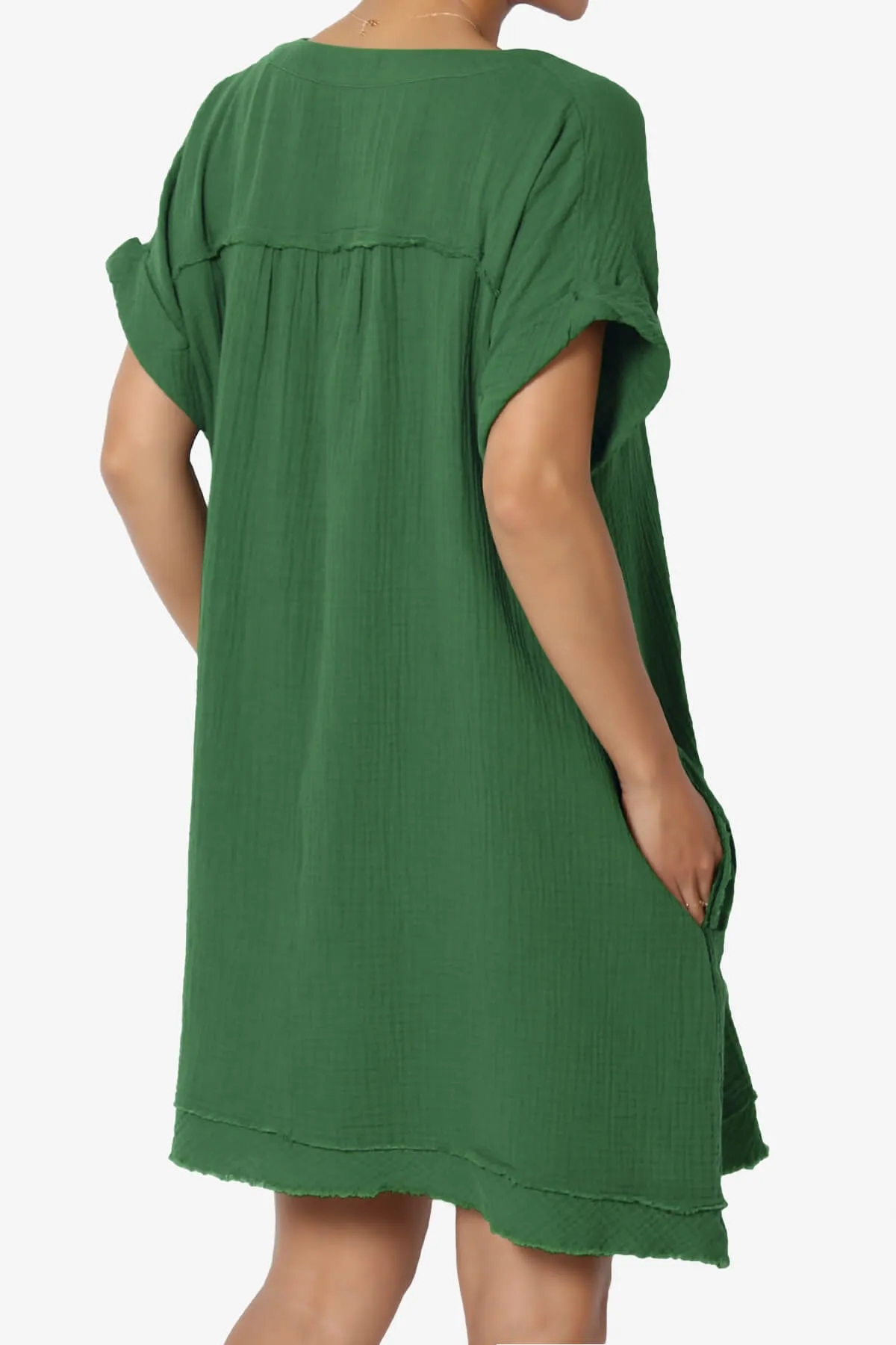Milly Gauze V-Neck Babydoll Shift Mini Dress