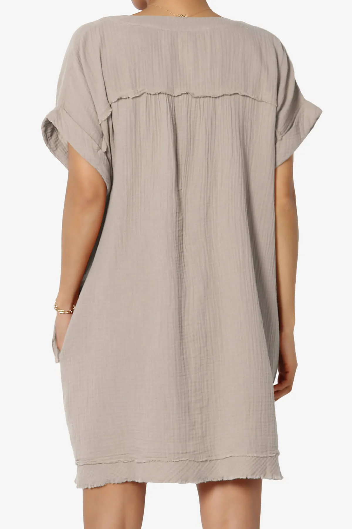 Milly Gauze V-Neck Babydoll Shift Mini Dress