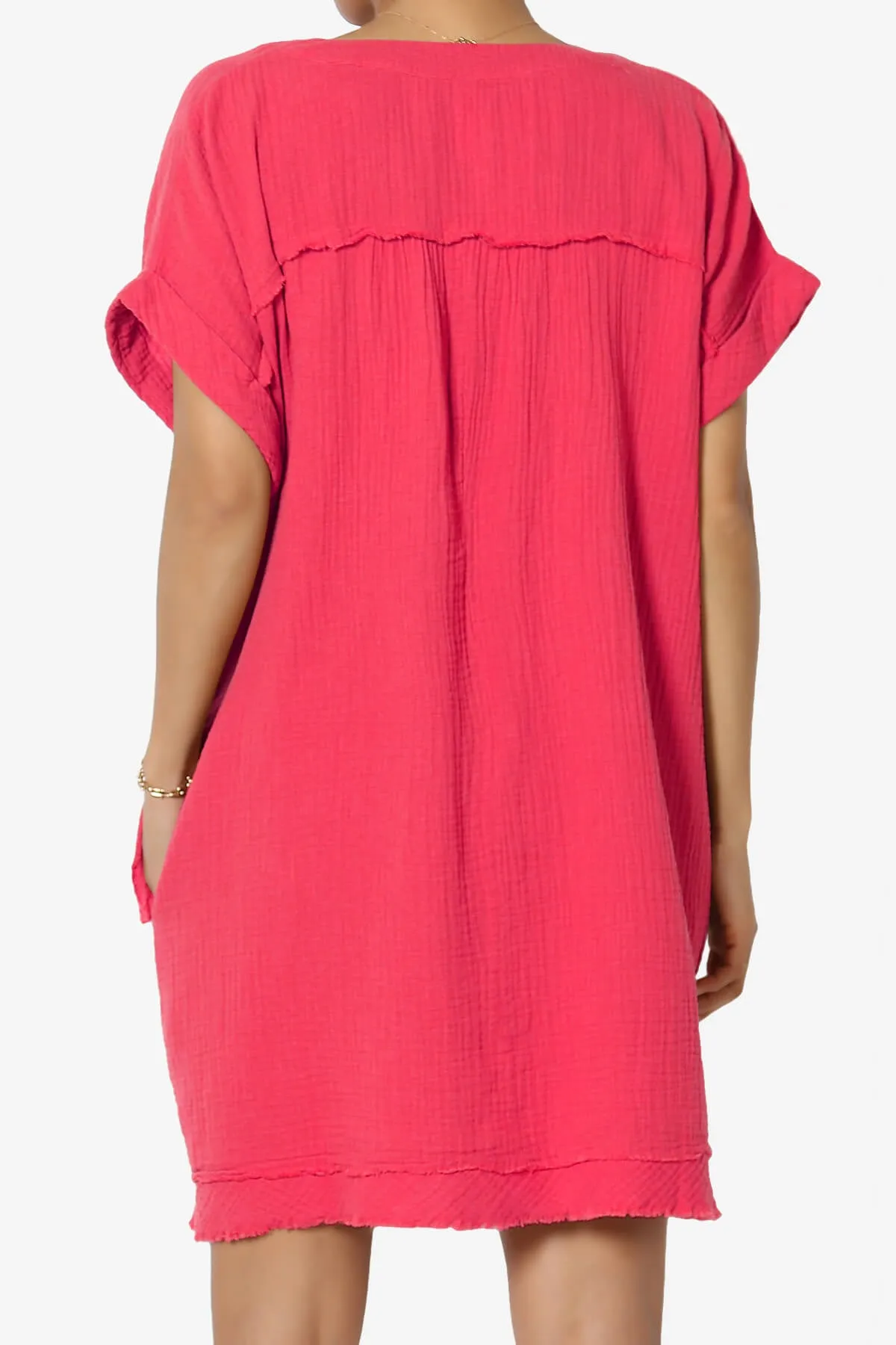 Milly Gauze V-Neck Babydoll Shift Mini Dress