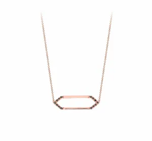 Mini Marquis Necklace | Rose Gold with Black Diamonds on Points