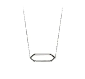 Mini Marquis Necklace | White Gold with Black Diamonds on Points