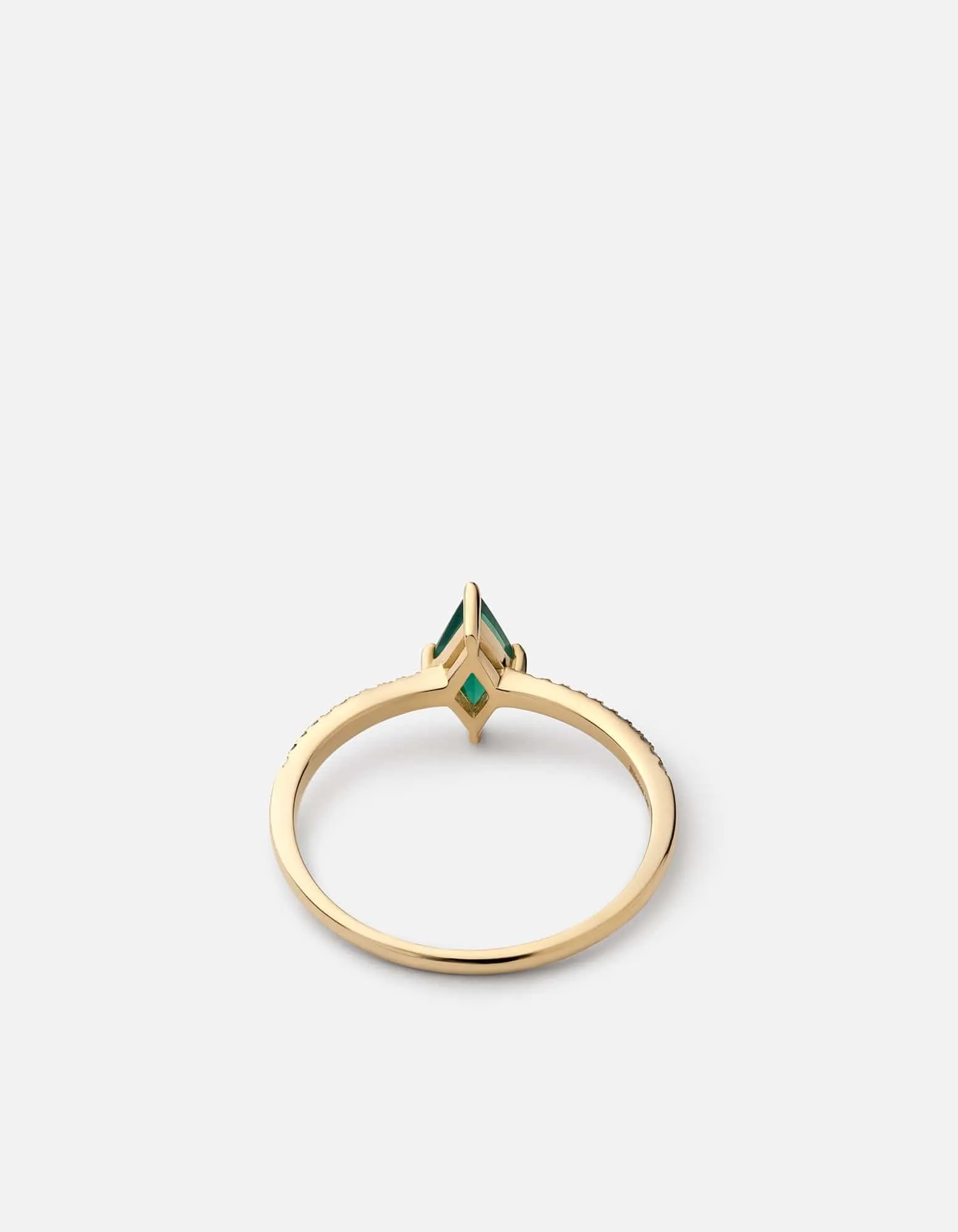 Mirai Chalcedony Ring, 14k Gold Pavé