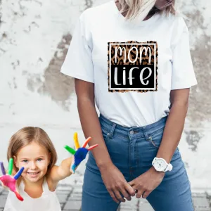 Mom Life Leopard Tshirt
