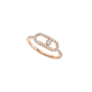 Move Uno 18K Rose Gold Large Model Diamond Pavé Ring