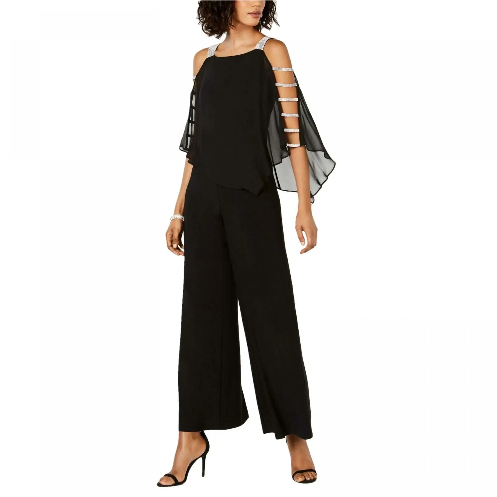 MSK Women's Embellished Chiffon Overlay Jumpsuit