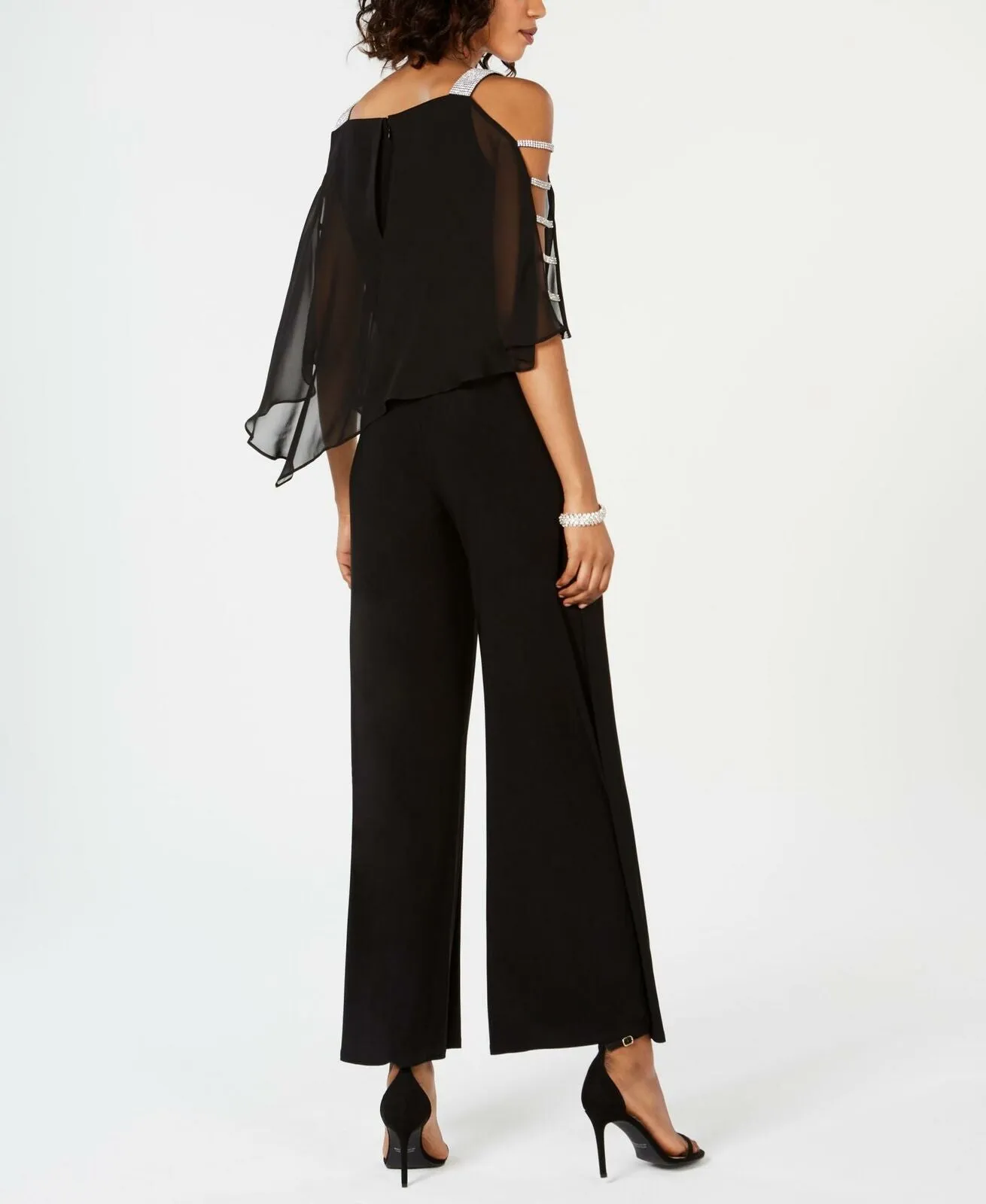MSK Women's Embellished Chiffon Overlay Jumpsuit