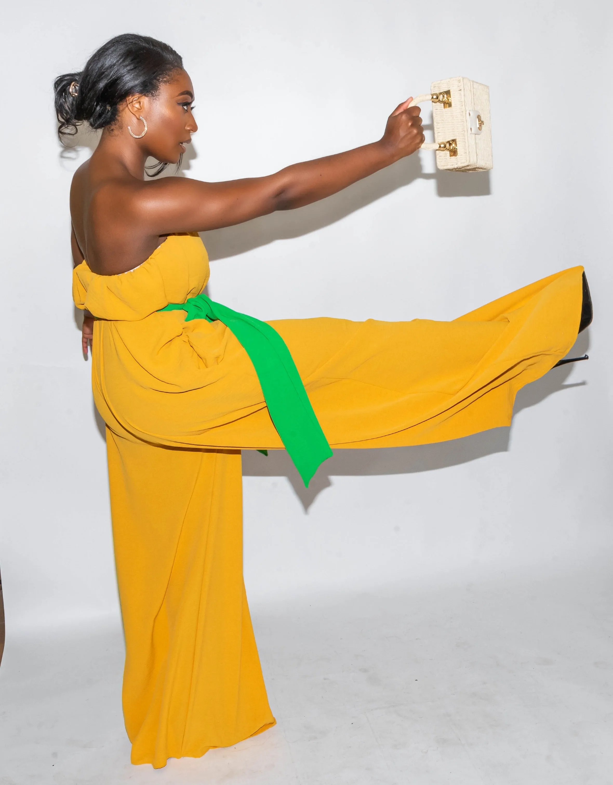 Mustard With Green Jumpsuit