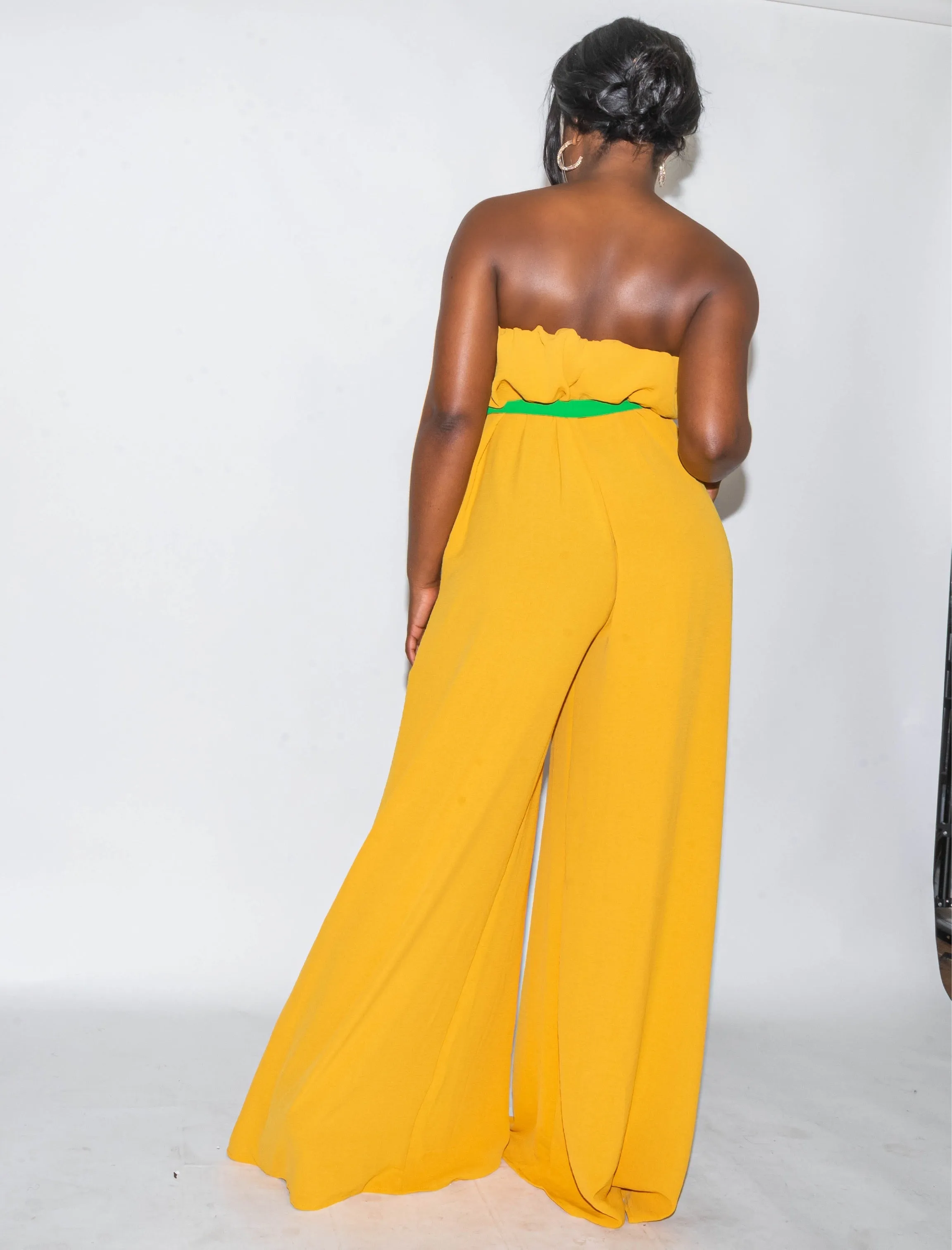 Mustard With Green Jumpsuit